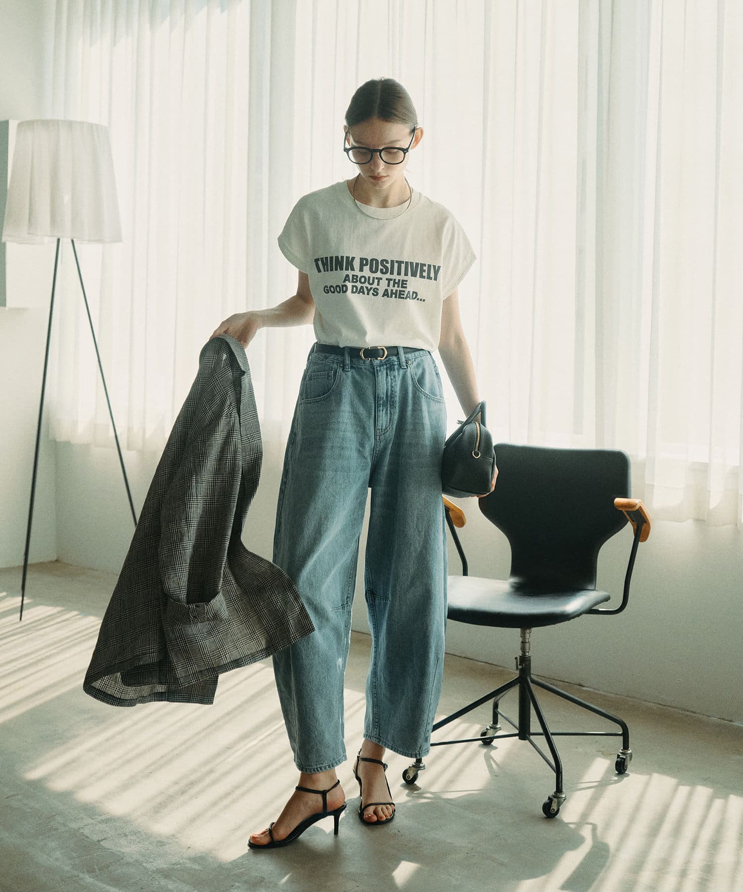 tシャツ 袖口太糸ステッチロゴプリントTシャツ レディース 袖口太糸ステッチロゴプリントTシャツ | PUAL CE CIN