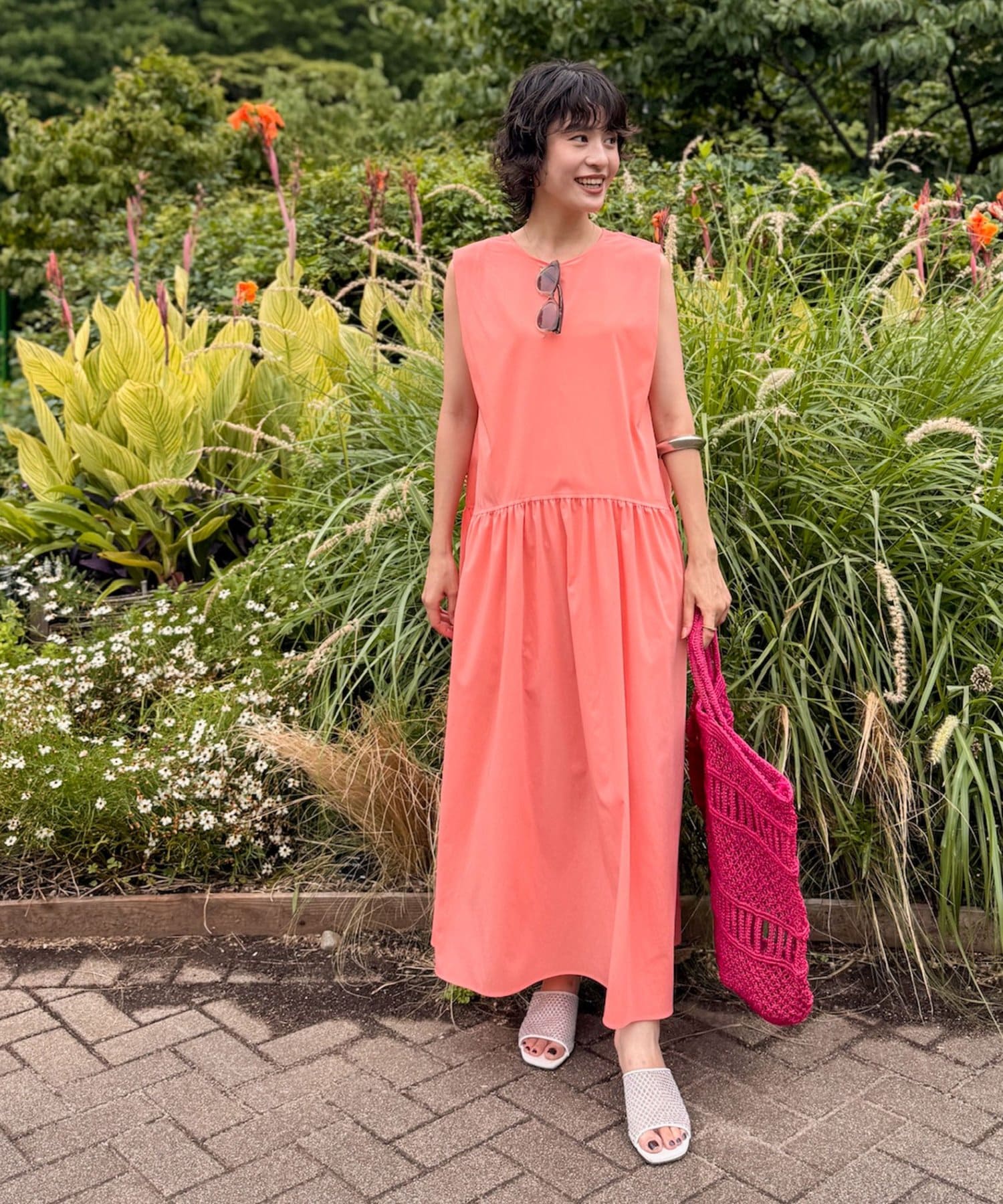 美品NOLLEY'Sノーリーズ24SSラメ入り大人可愛いギャザーワンピース♪ 美品NOLLEY'Sノーリーズ24SSラメ入り大人可愛いギャザー