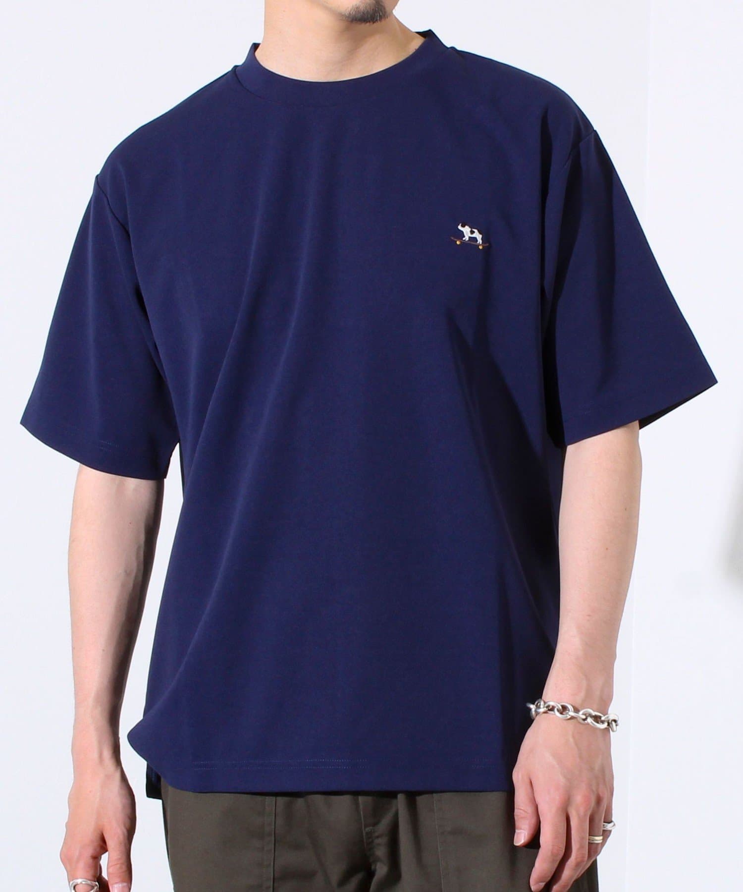 FREDY & GLOSTER(フレディ アンド グロスター) 【GLOSTER/グロスター】フレンチブルドッグ刺繍 カットジョーゼットTシャツ