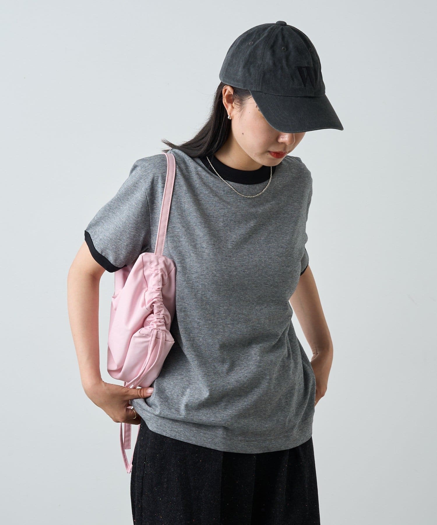 Kastane(カスタネ) 【WHIMSIC/2サイズ展開】スラブコットンリンガーTシャツ