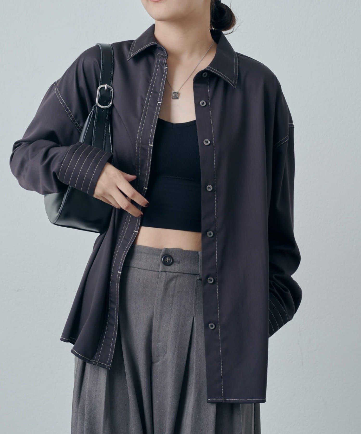 Lui's(ルイス) バンブーレーヨンステッチシャツ