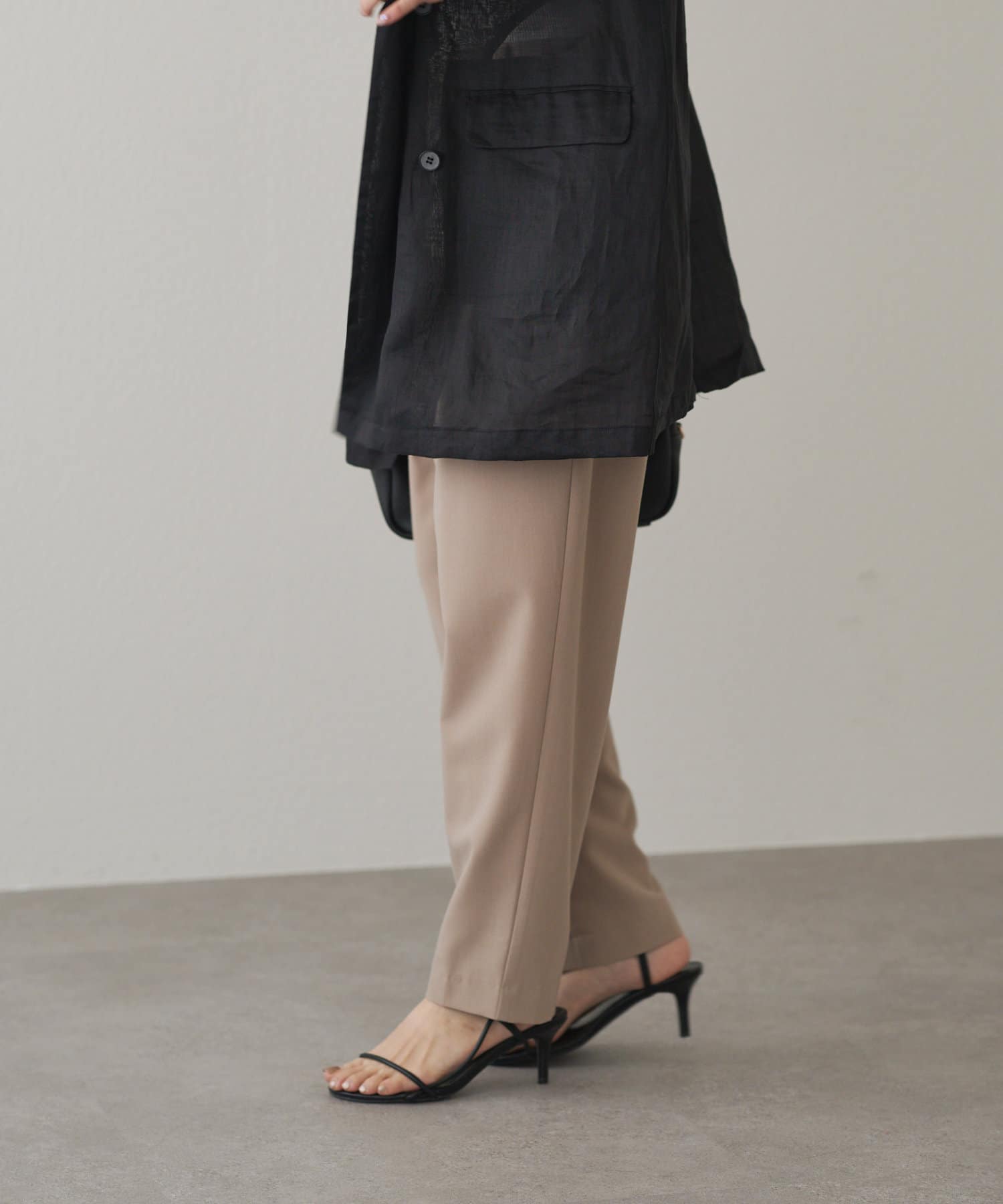 pual ce cin＊ピュアルセシン 縦ストレッチ足長デニムパンツ 36 ワンタックストレッチスリムパンツ | PUAL CE CIN