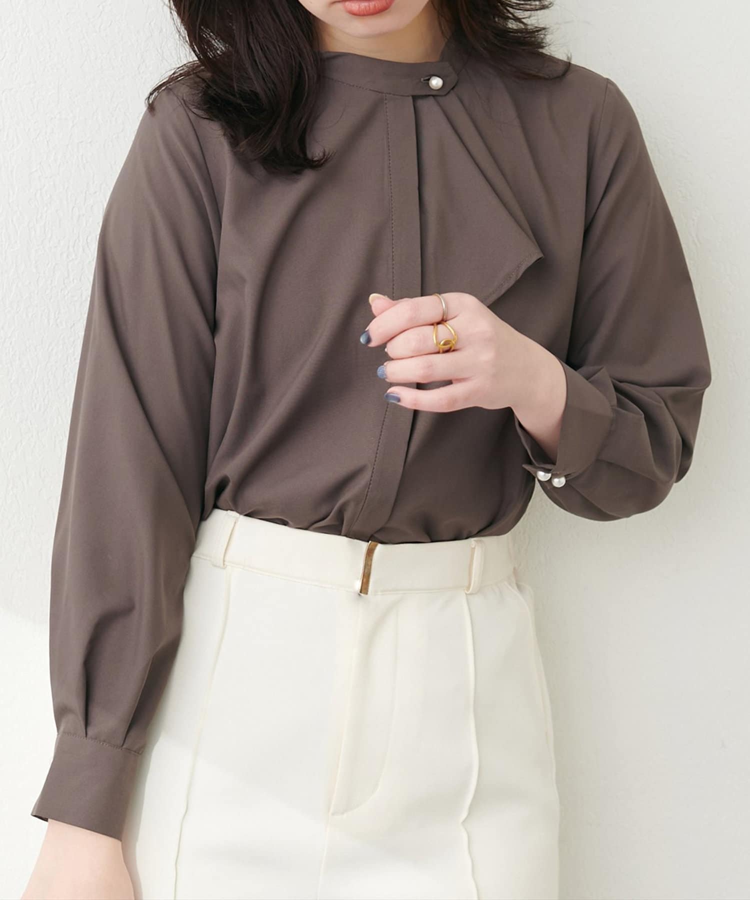 NICE CLAUP / OLIVE des OLIVE OUTLET(ナイスクラップ  / オリーブ デ オリーブ アウトレット) 【natural couture】ドレープスカート２WAYブラウス