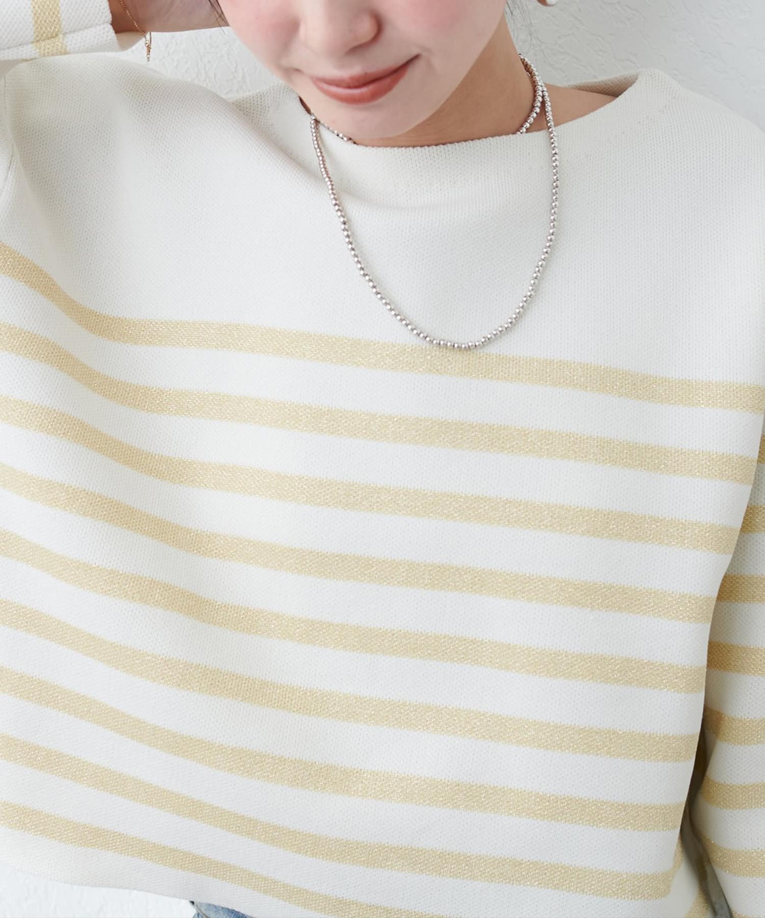 NICE CLAUP / OLIVE des OLIVE OUTLET(ナイスクラップ  / オリーブ デ オリーブ アウトレット) 【natural couture】ボーダーJQ長袖プルオーバー