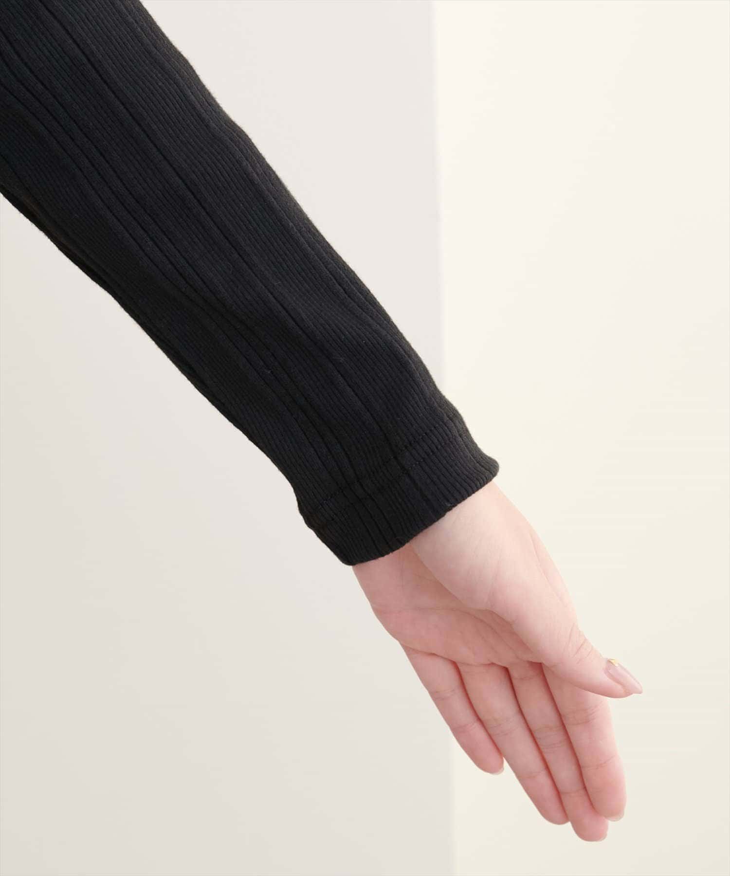 NICE CLAUP / OLIVE des OLIVE OUTLET(ナイスクラップ  / オリーブ デ オリーブ アウトレット) 【natural couture】スクエアネックランダムテレコトップス