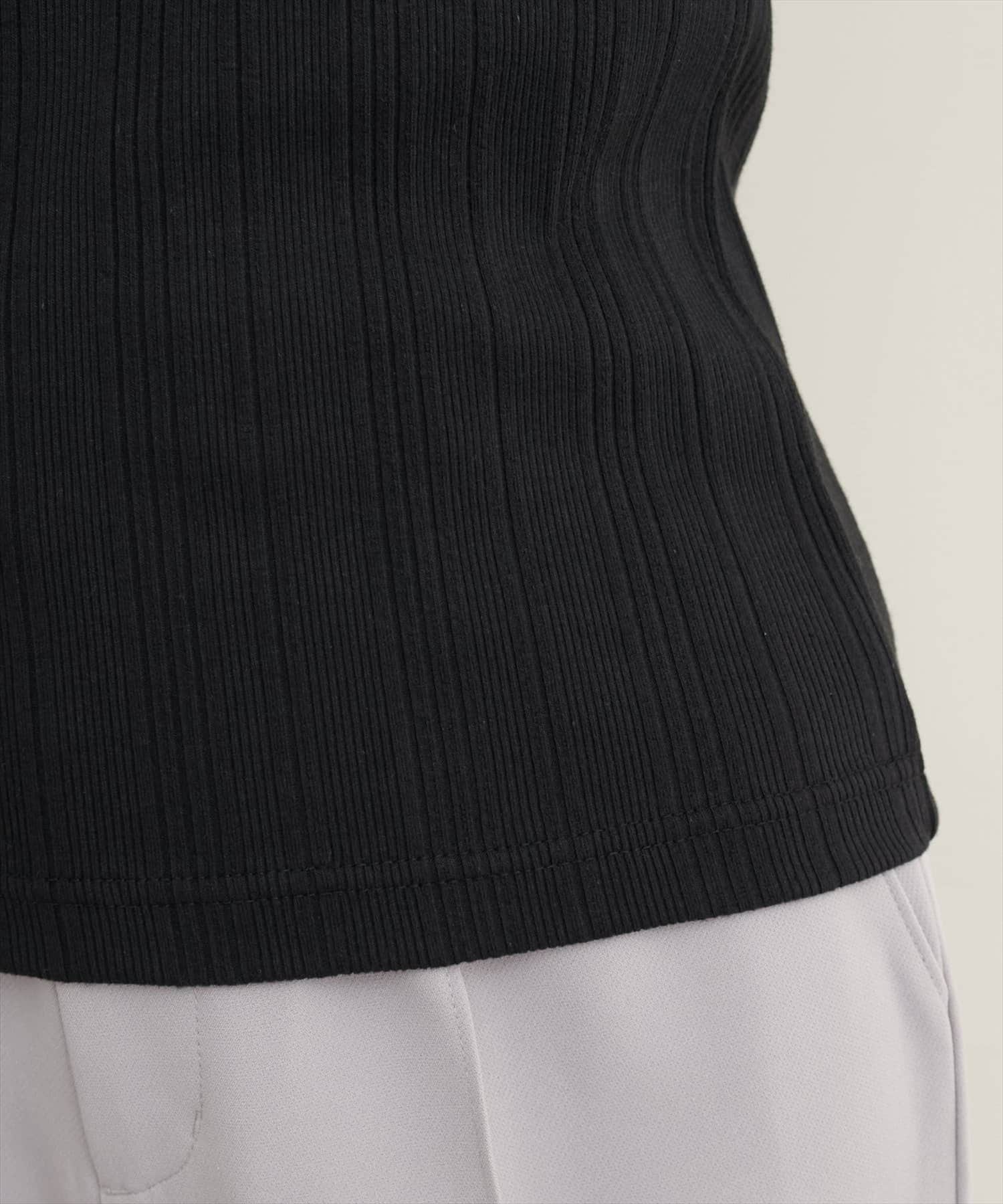 NICE CLAUP / OLIVE des OLIVE OUTLET(ナイスクラップ  / オリーブ デ オリーブ アウトレット) 【natural couture】スクエアネックランダムテレコトップス