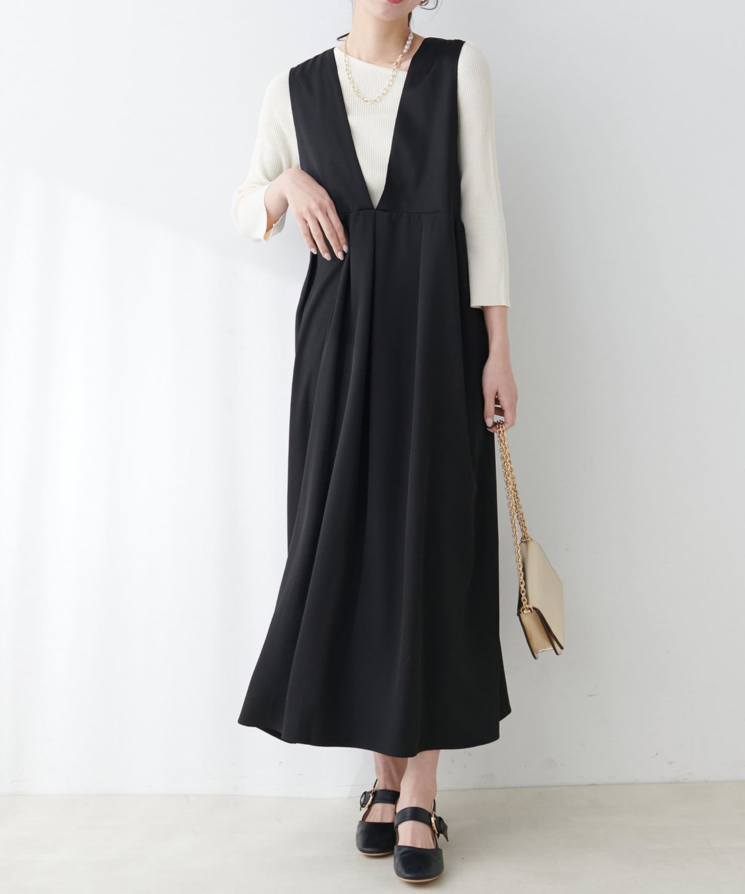 NICE CLAUP / OLIVE des OLIVE OUTLET(ナイスクラップ  / オリーブ デ オリーブ アウトレット) 【natural couture】ツイルクロスBIGチェックフロッキーワンピース