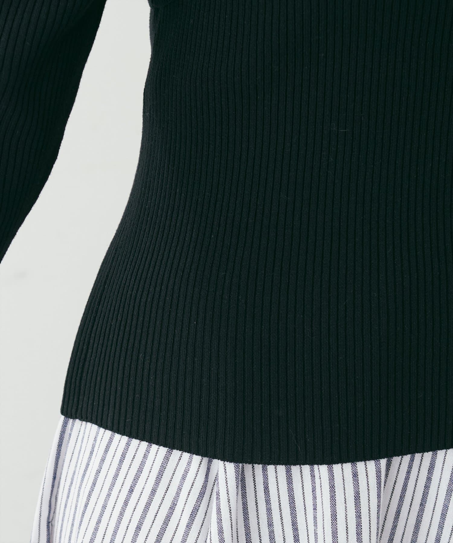 NICE CLAUP / OLIVE des OLIVE OUTLET(ナイスクラップ  / オリーブ デ オリーブ アウトレット) 【natural couture】アシメオフショルリブニット