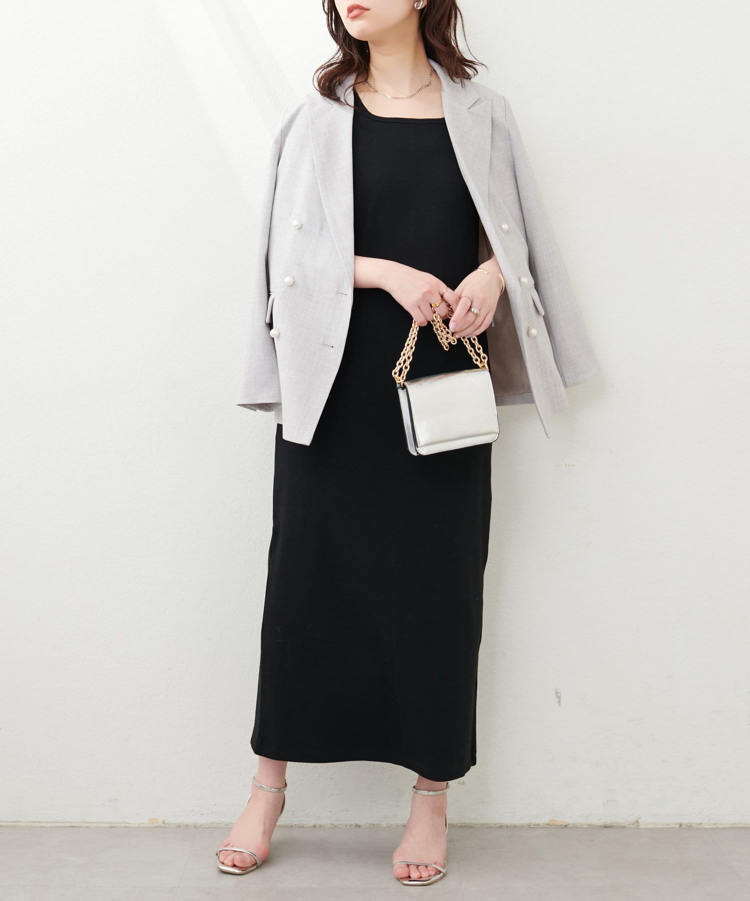 NICE CLAUP / OLIVE des OLIVE OUTLET(ナイスクラップ  / オリーブ デ オリーブ アウトレット) 【natural couture】カーデ付きリブワンピース