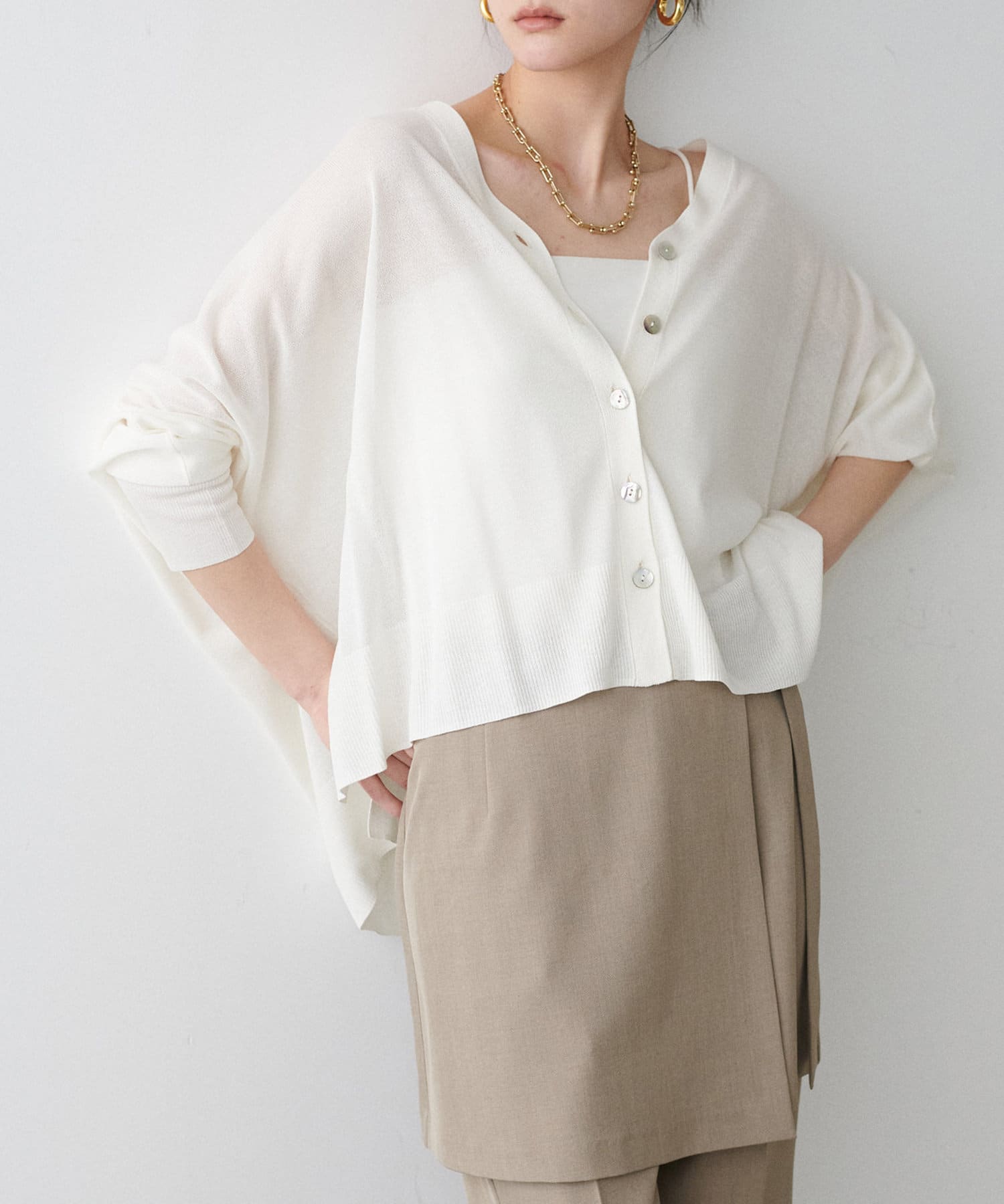 NICE CLAUP / OLIVE des OLIVE OUTLET(ナイスクラップ  / オリーブ デ オリーブ アウトレット) 【LARUTA】ラメドルマンスリットニットカーディガン
