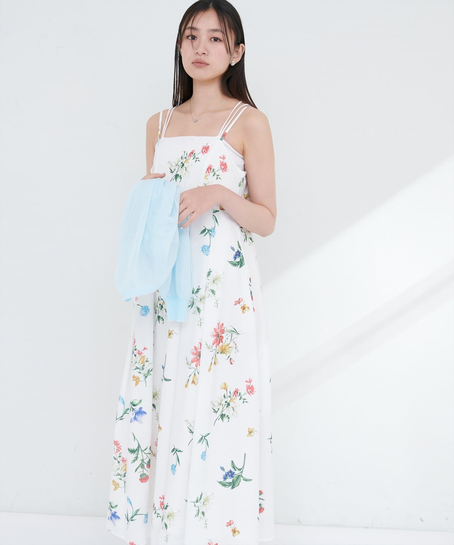 ガーデンフラワー柄フレアキャミワンピース | natural couture