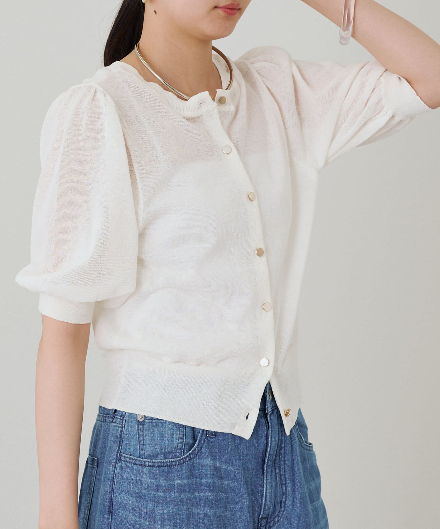 シアー半袖2WAYニットカーデ(LOUNGEDRESS(ラウンジドレス))店舗