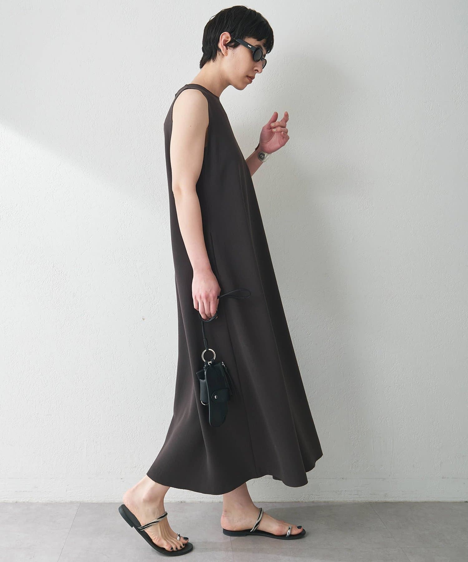 Whim Gazette(ウィム ガゼット) バックサテンワンピース
