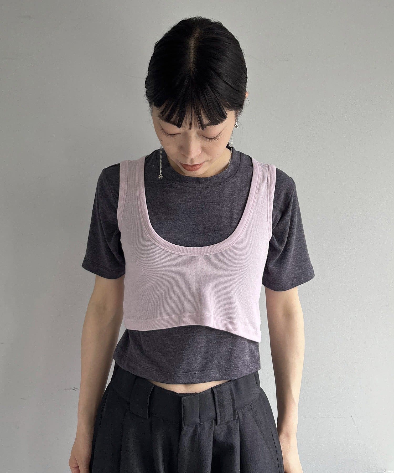 pasterip パセリ Stretch tee & Over tank set Stretch tee & Over tank set | Pasterip(パセリ)レディース