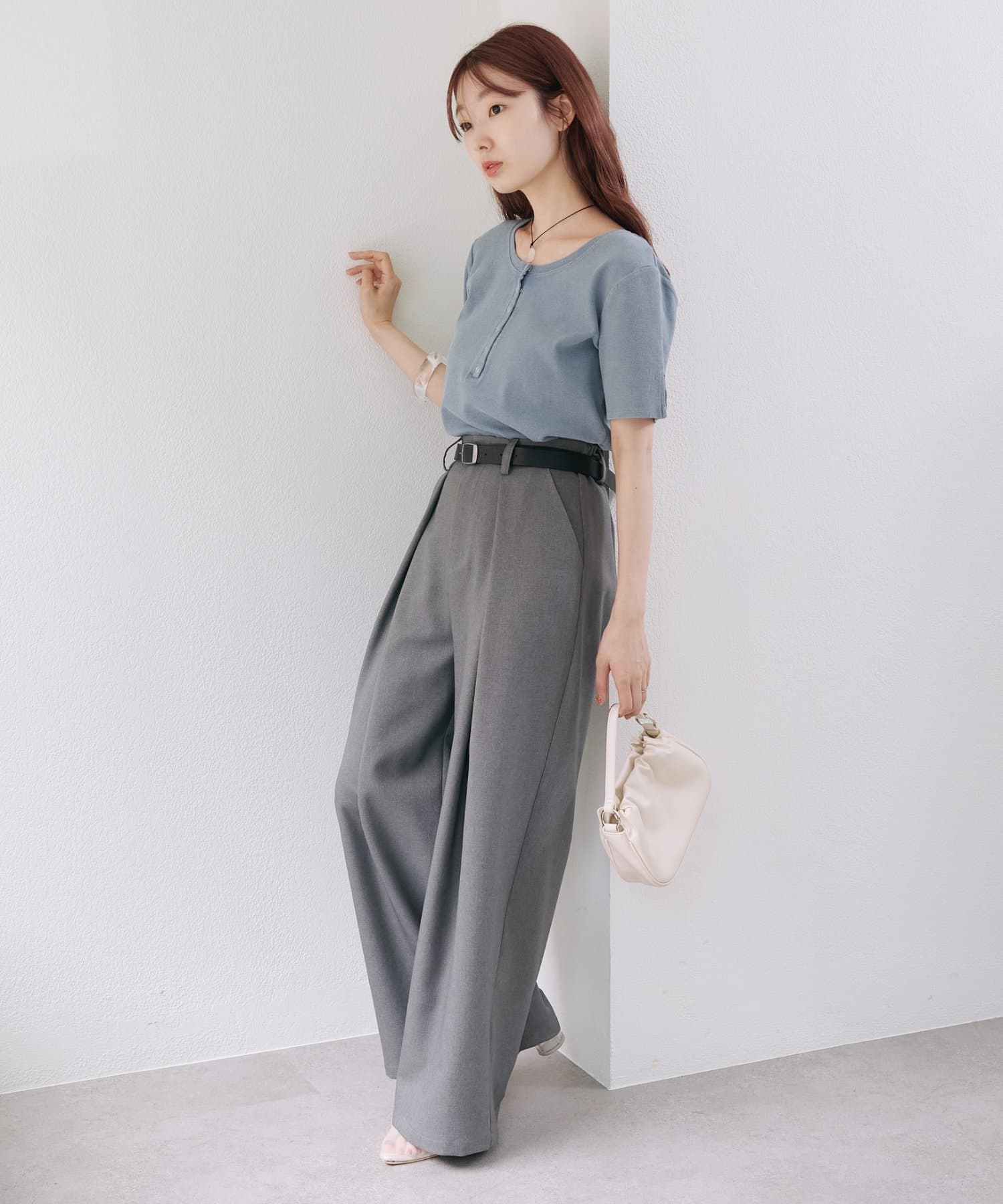 Kastane(カスタネ) 【新色追加/4色展開/XS.Fサイズ展開】ピグメントヘンリーTEE
