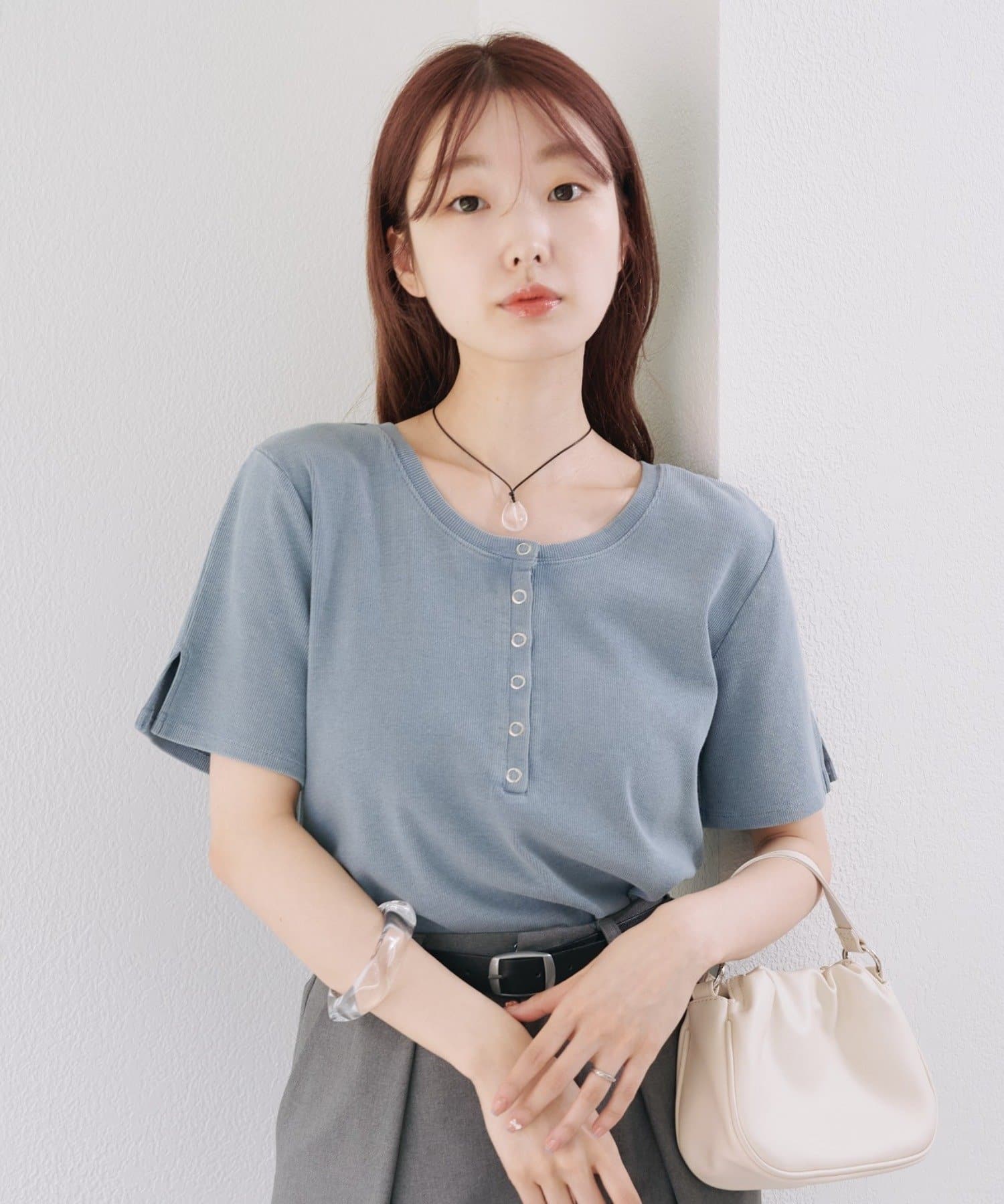 Kastane - kastane ヘンリーネック 新色追加/5色展開/XS.Fサイズ展開】ピグメントヘンリーTEE