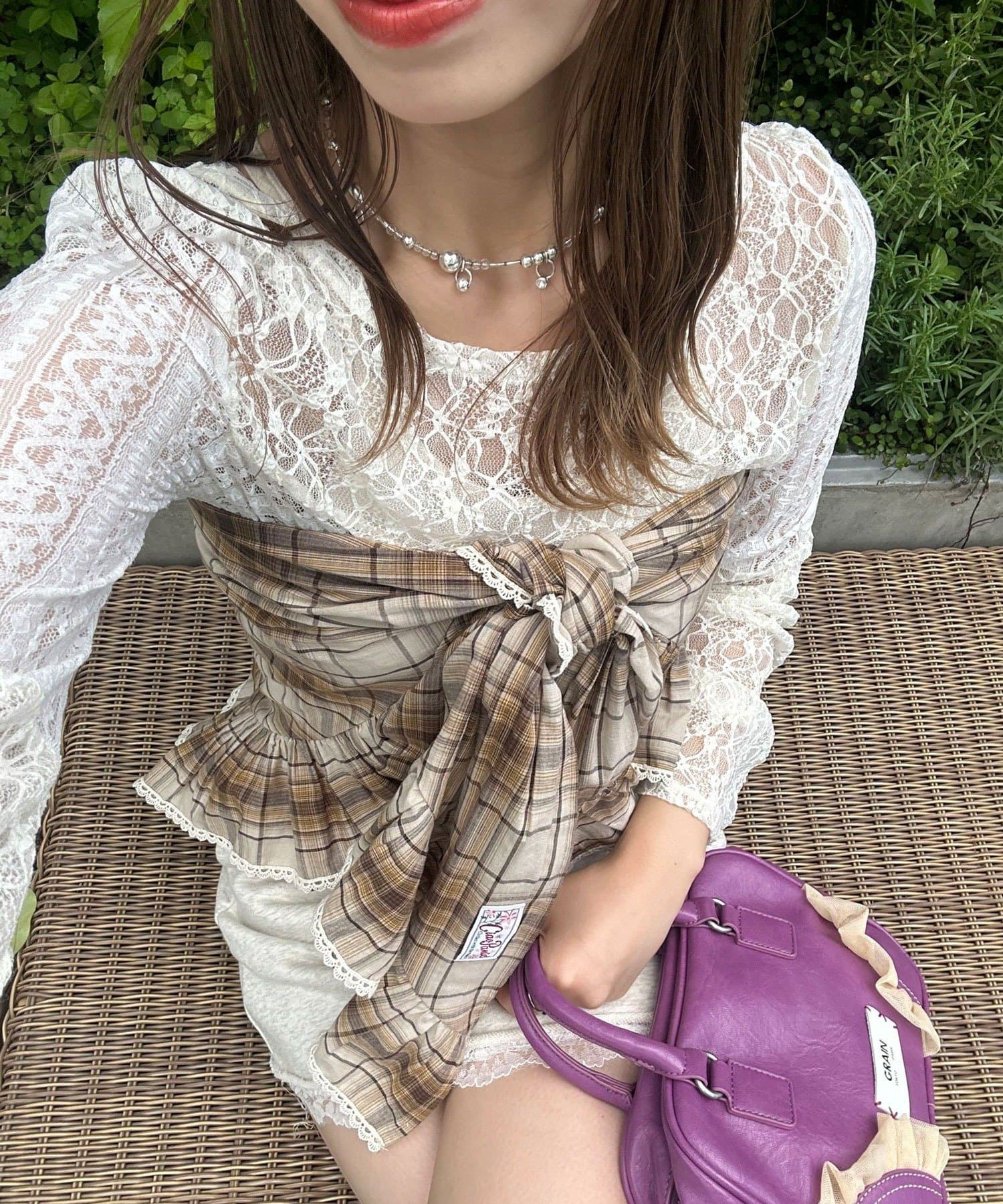フラワー柄シルクシフォンスカーフ（ストール/ショール）｜Mila
