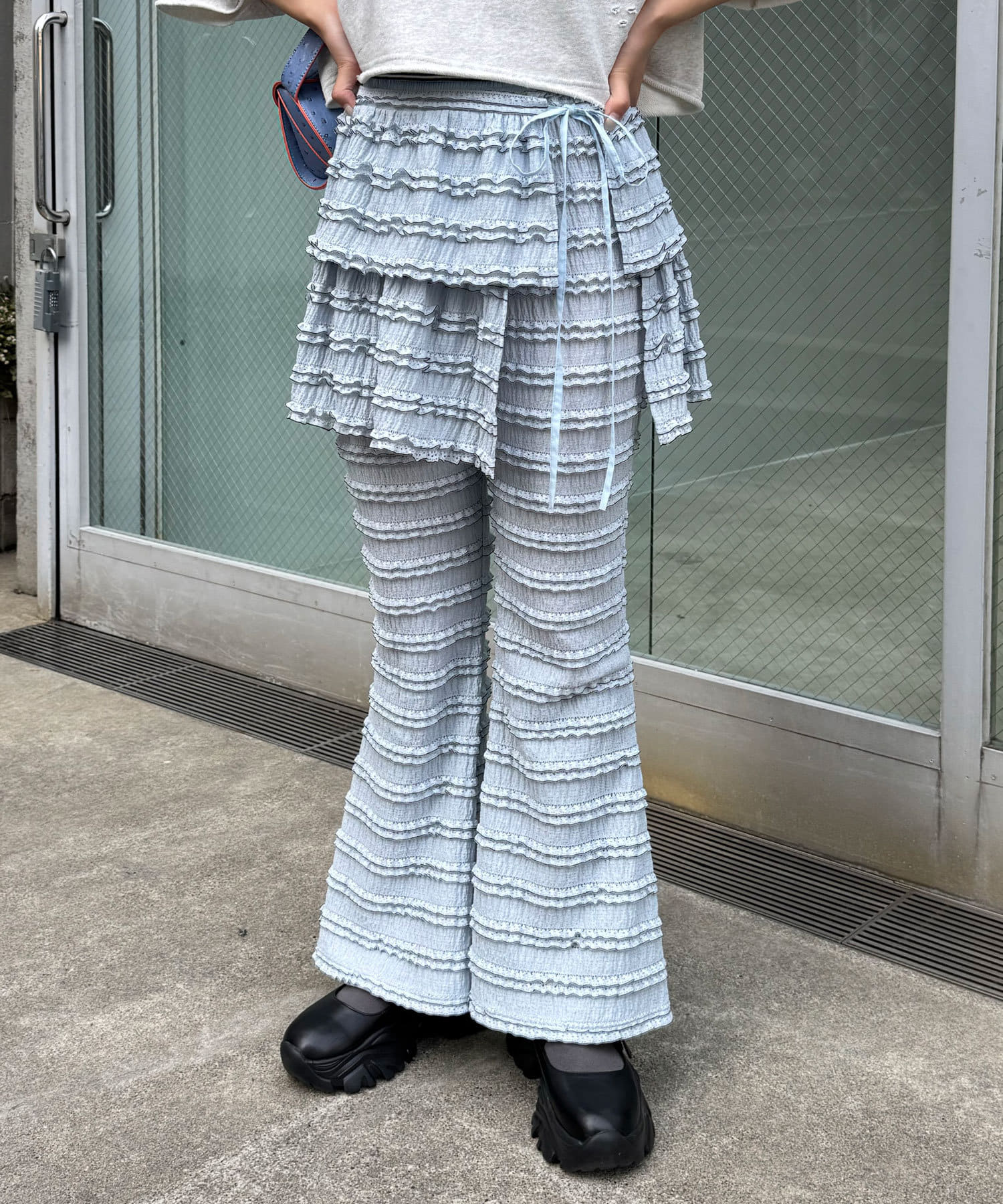 CIAOPANIC(チャオパニック) 巻きスカートSETフリルフレアパンツ