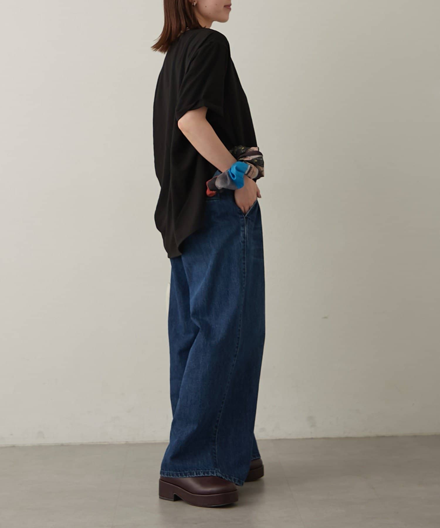 Omekashi(オメカシ) ストレッチシフォンハーフスリーブブラウス