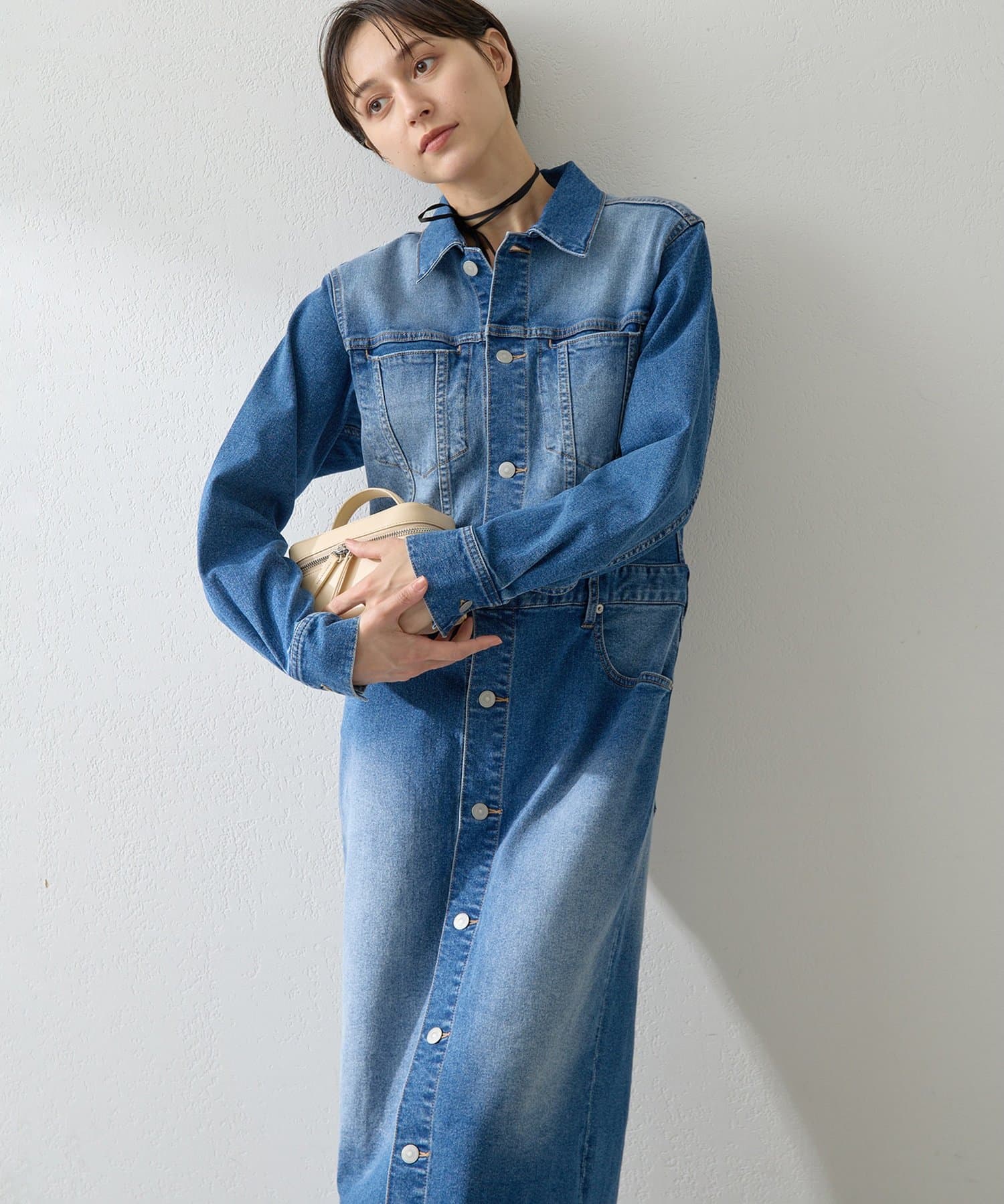 Whim Gazette(ウィム ガゼット) ストレッチデニムワンピース