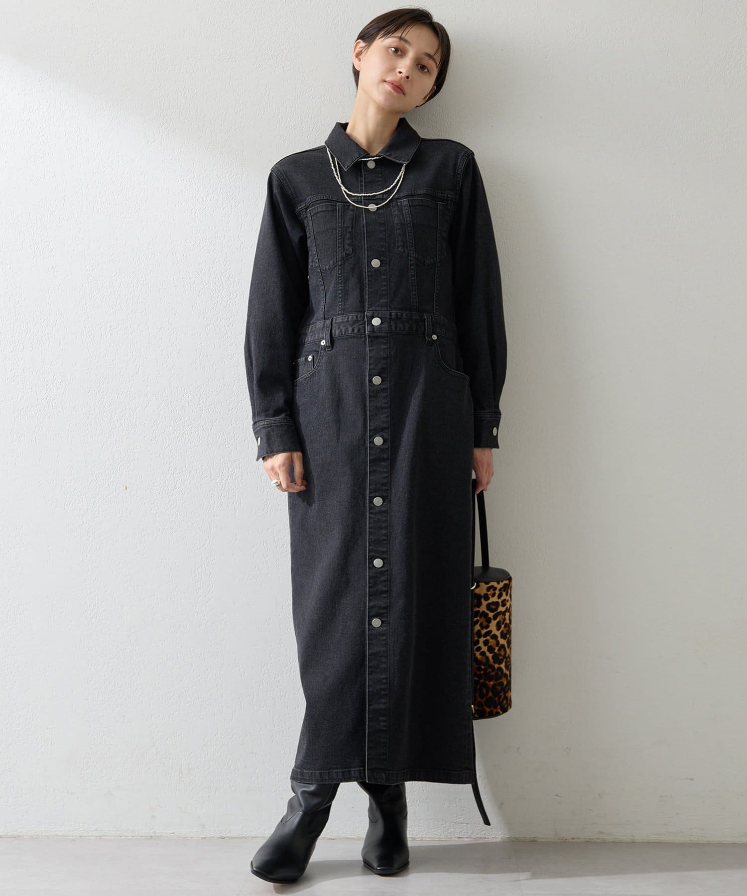 Whim Gazette(ウィム ガゼット) ストレッチデニムワンピース