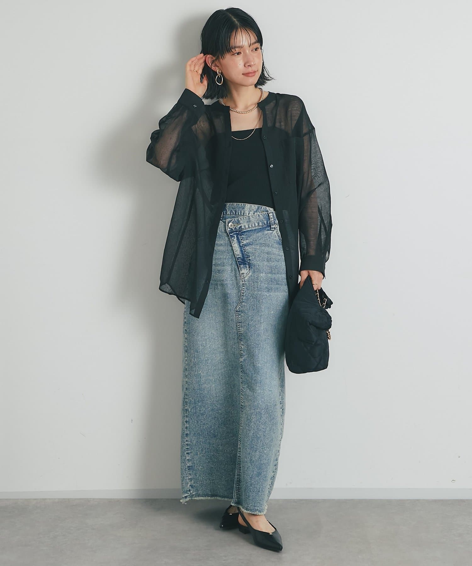 un dix cors(アンディコール) 《1枚着にも羽織にも◎》リネンライクシアータックシャツ