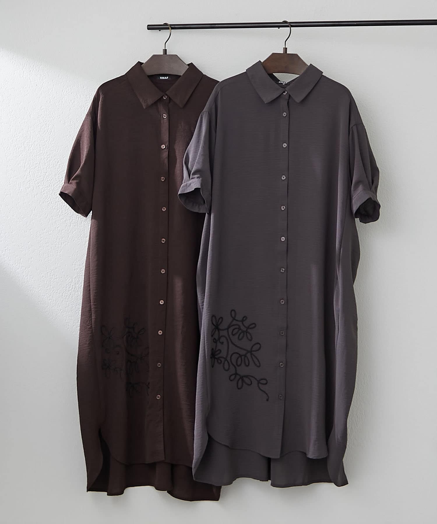 Remind me and forever(リマインドミーアンドフォーエバー) コード刺繍入りシャツワンピ