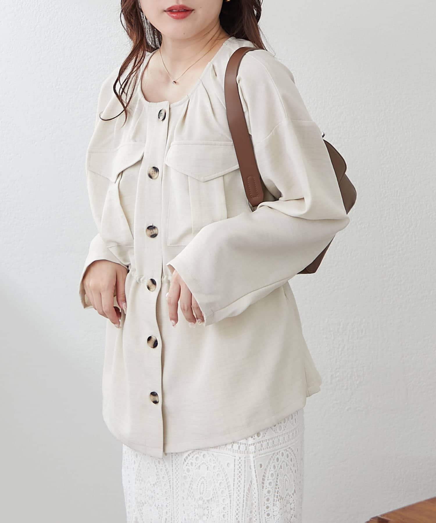 レモンティ ※購入前プロフィール読んでね 　23区♡スーツ　ノーカラー Anne number of OMEKASHI ポンチノーカラージャケット SARAHWEAR