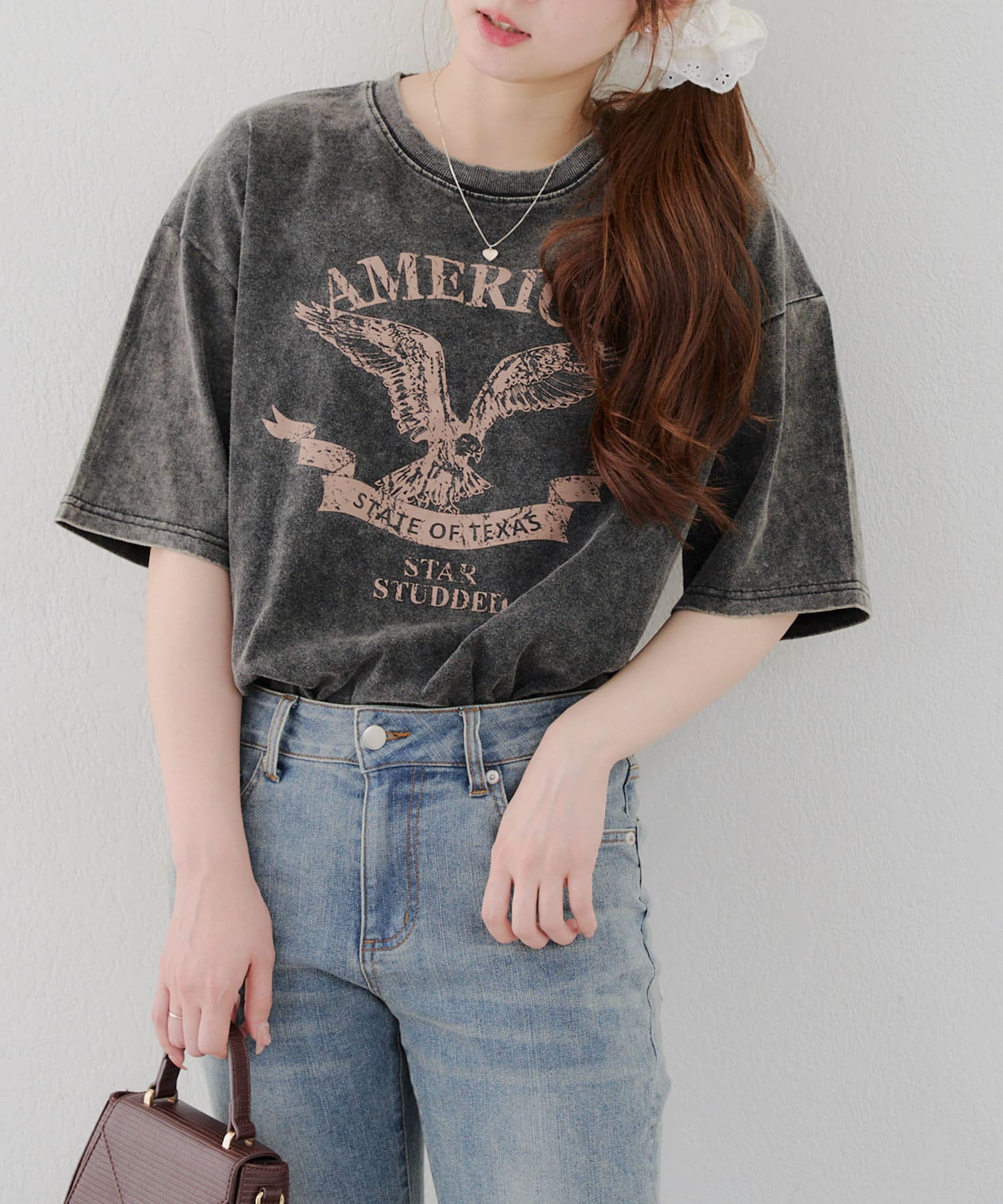 【2025SS continuer de NICE CLAUP】ビンテージライクな加工が目を引くBIGTシャツ＊＊＊＊＊＊＊＊＊＊＊＊＊＊＊＊＊＊＊＊＊＊＊洗濯表示:手洗い裏地:なし透け:なし伸縮性: