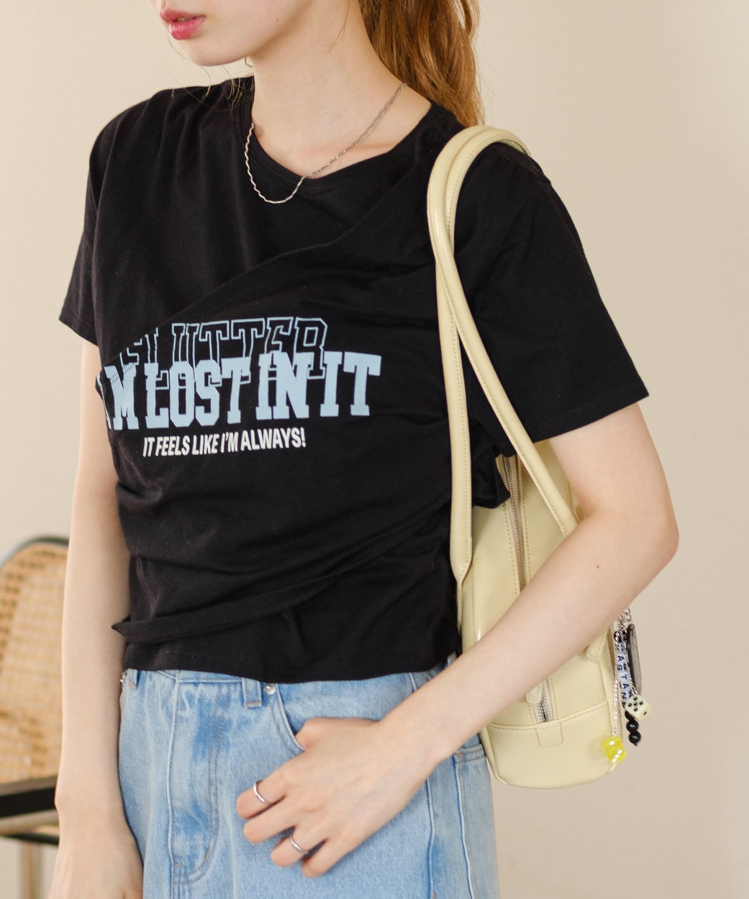 Kastane(カスタネ) ロゴギャザーTEE