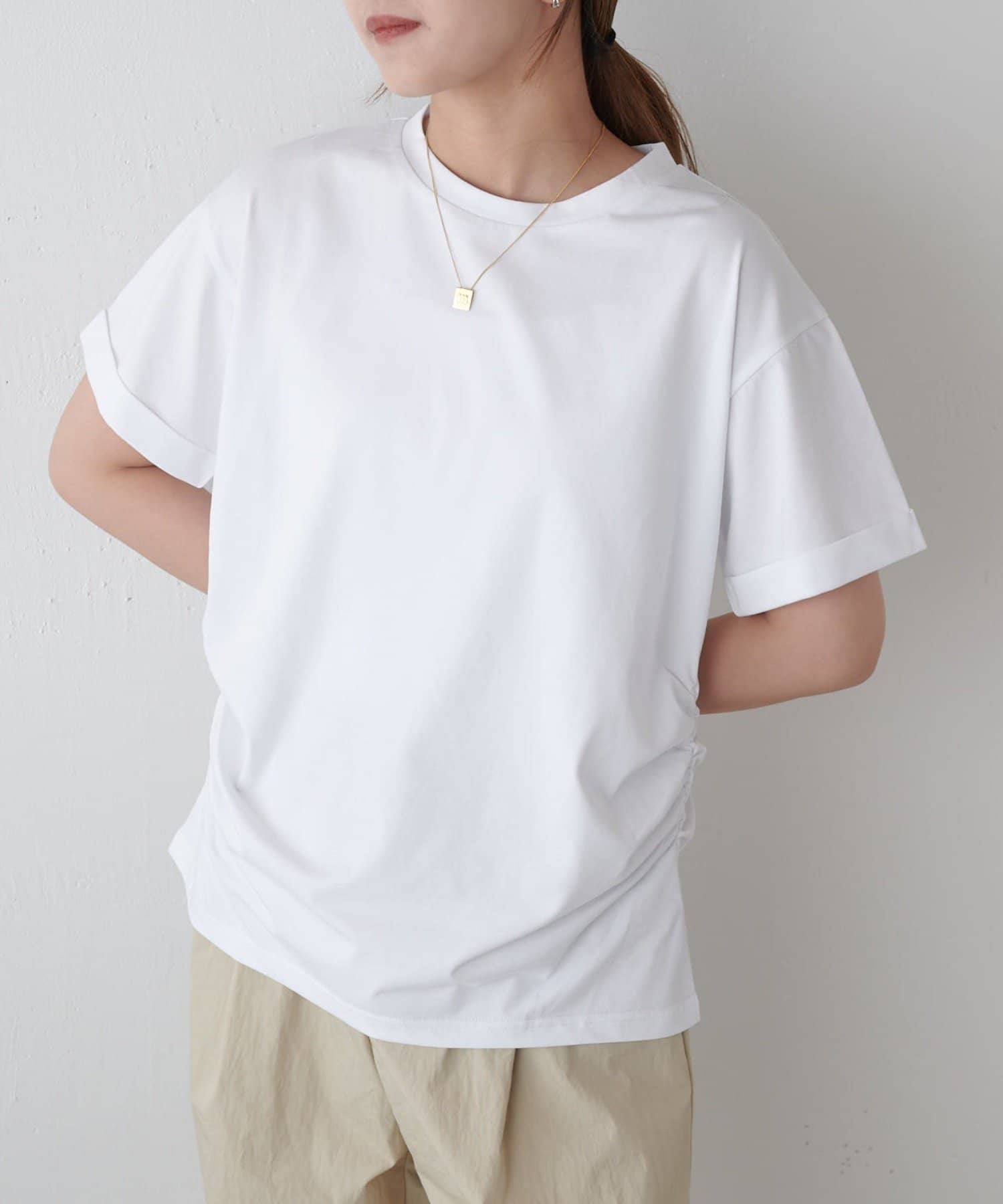 Lui's(ルイス) 袖ロール半袖Tシャツ