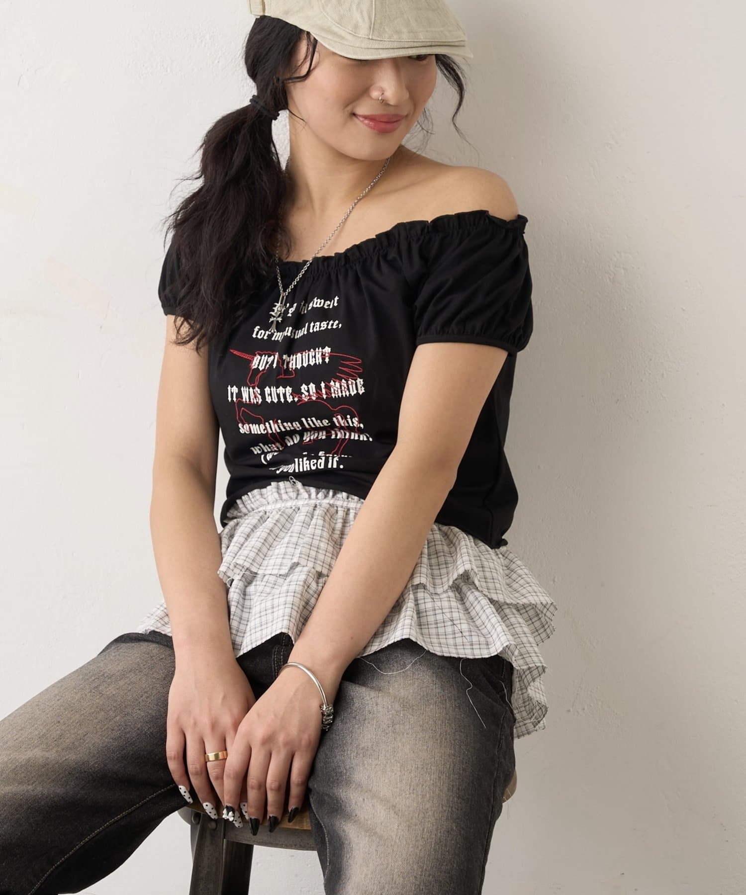 OUTLET(アウトレット) 【WHO'S WHO gallery】ユニコーンオフショルTEE