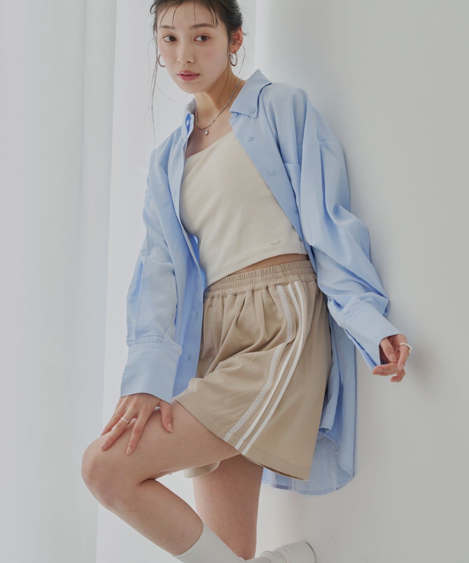 OUTLET(アウトレット) 【Chico】レースサイドラインショートパンツ