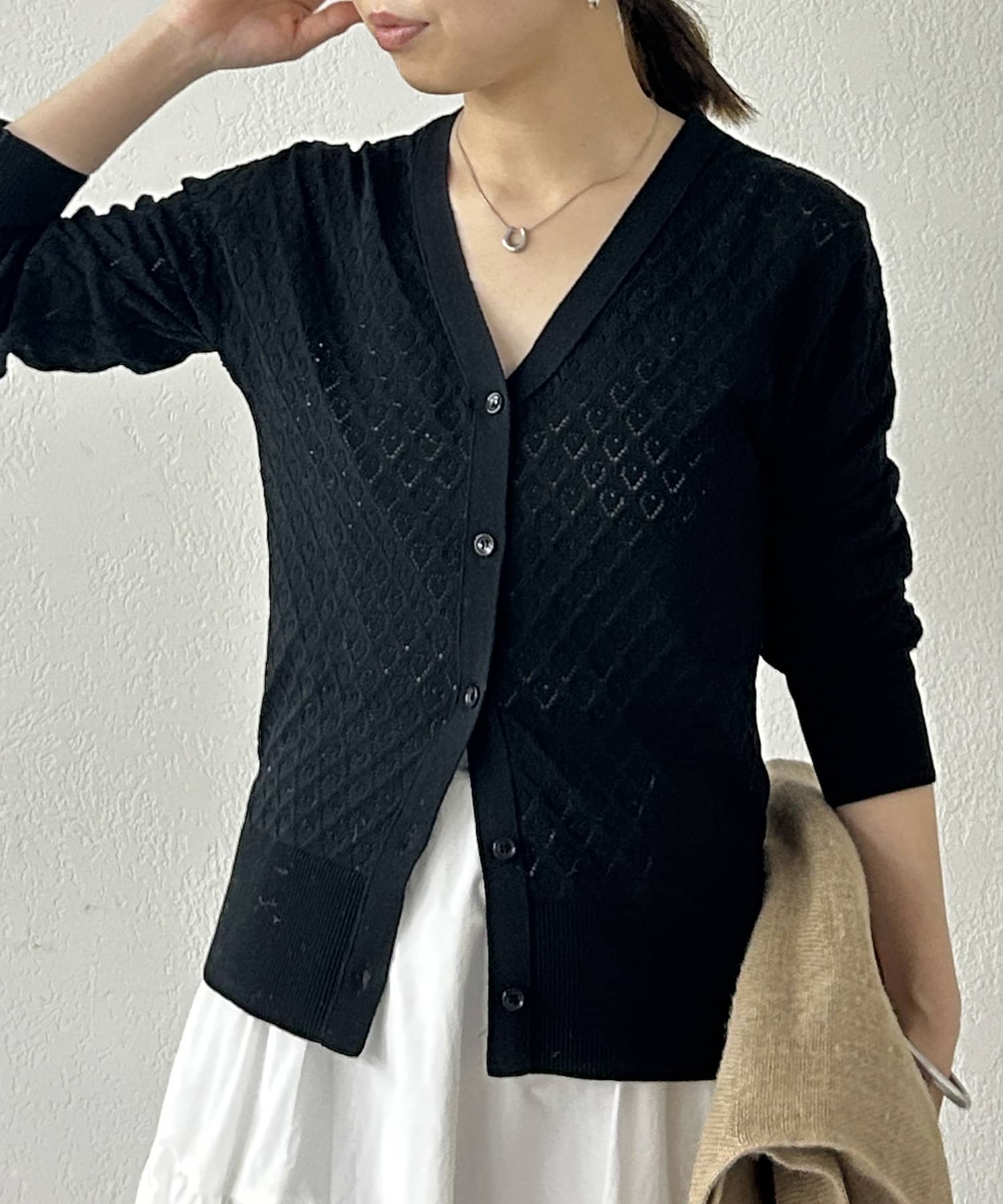 OUTLET(アウトレット) 【Loungedress】ハートジャガートニットカーディガン