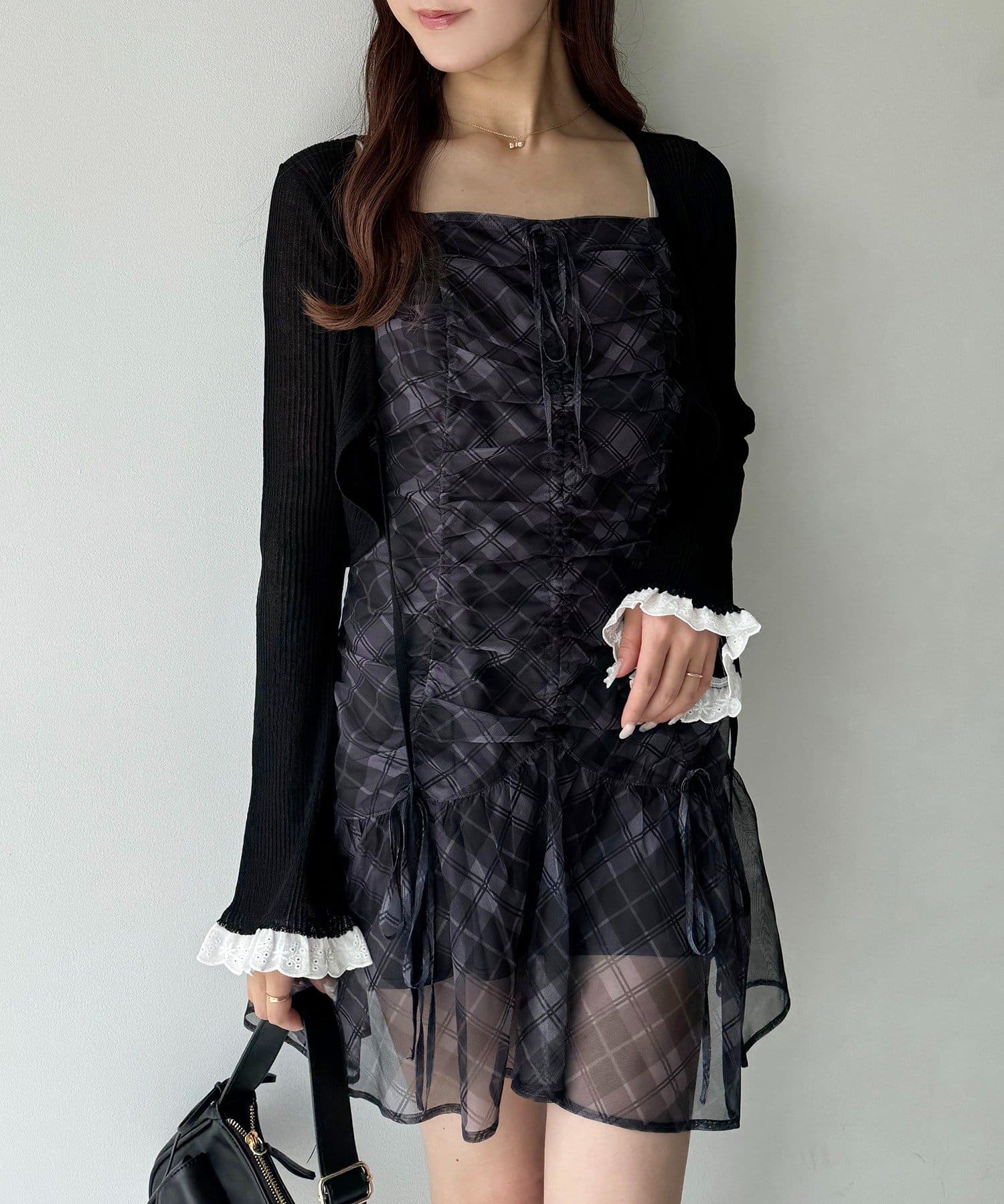 ウエスト：79ヒップ：103~NICECLAUP 2025 Summer Collection~ギャザーをふんだんに使ったチュニックワンピース。女性らしいラインを意識したシルエットに仕上げまし