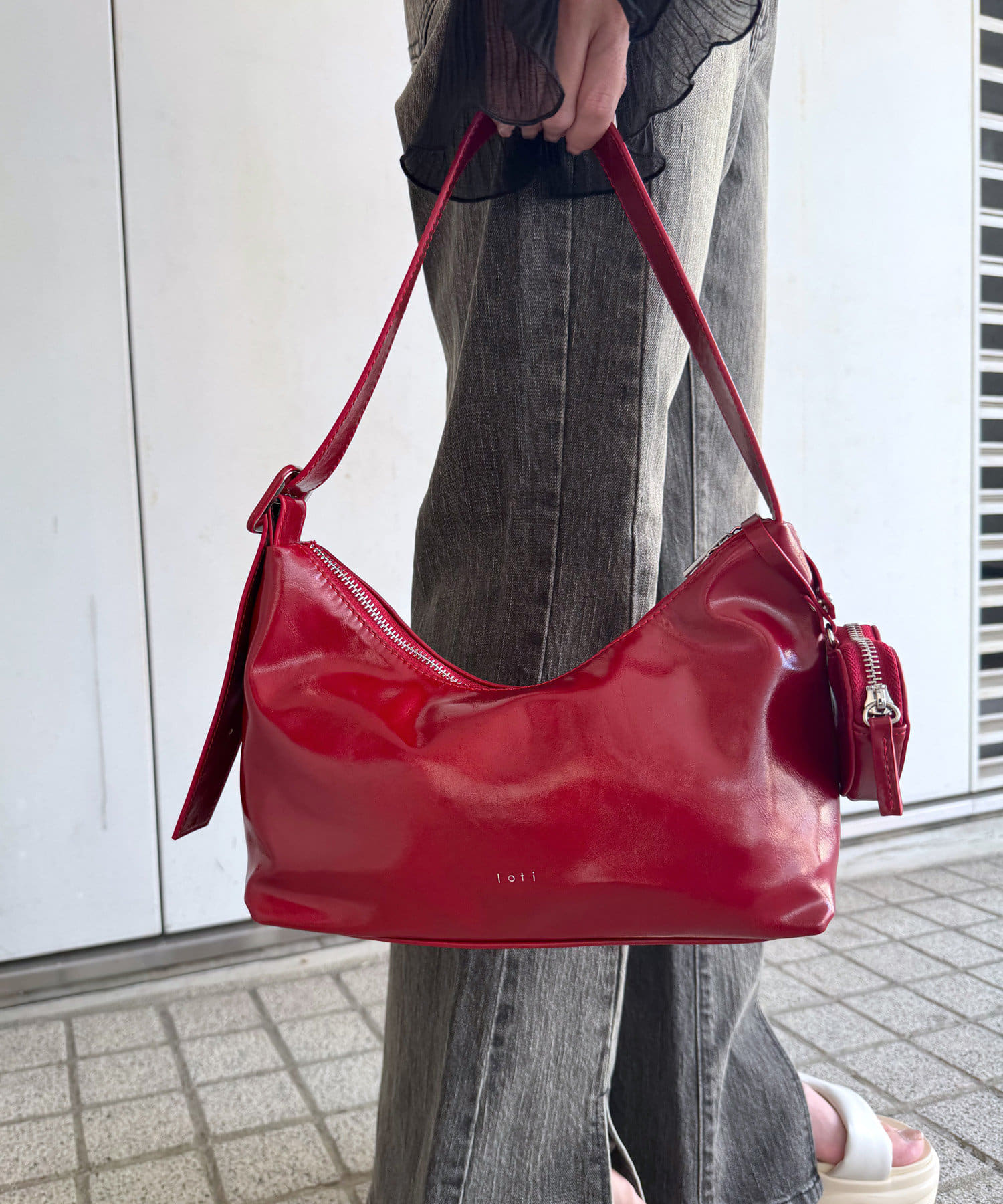 mline(エムライン) loti ハートポーチ付きホーボーBAG