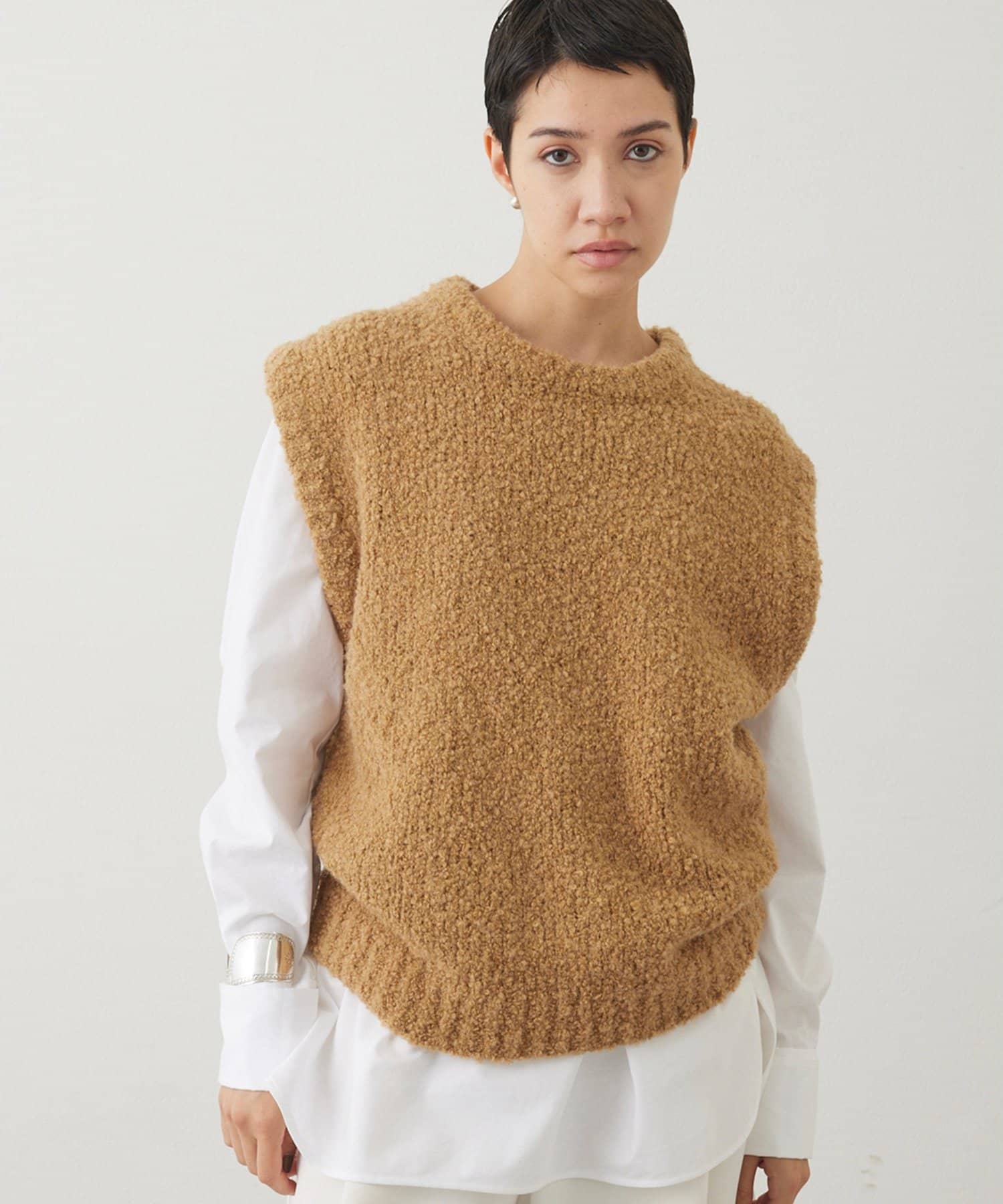 美品L'Appartement Knit Vestニットベスト ベージュ Fenice Knit Vest（ニット／セーター）｜L'Appartement