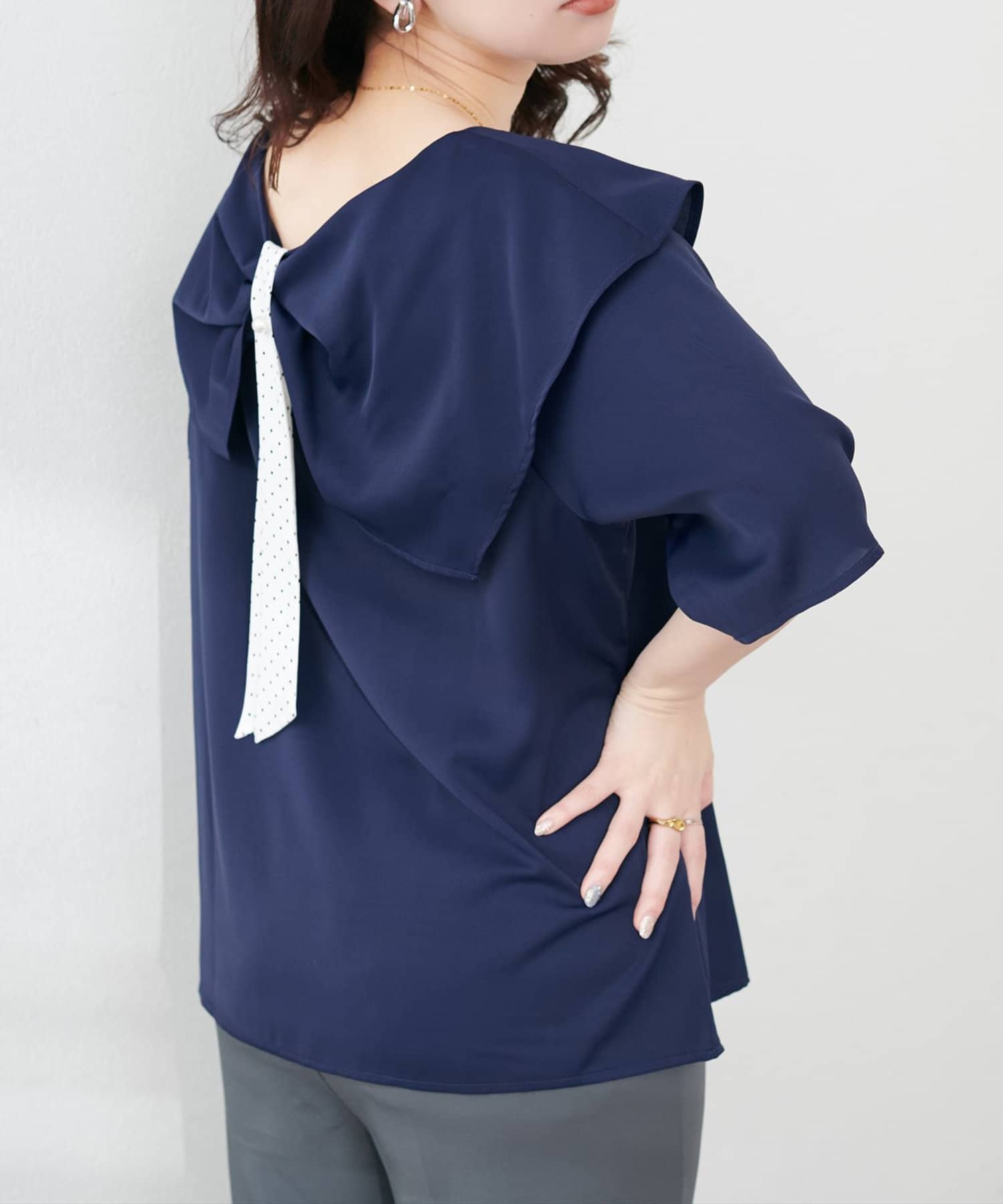 NICE CLAUP / OLIVE des OLIVE OUTLET(ナイスクラップ  / オリーブ デ オリーブ アウトレット) 【natural couture】マルチWAYBIGカラーリボンブラウス