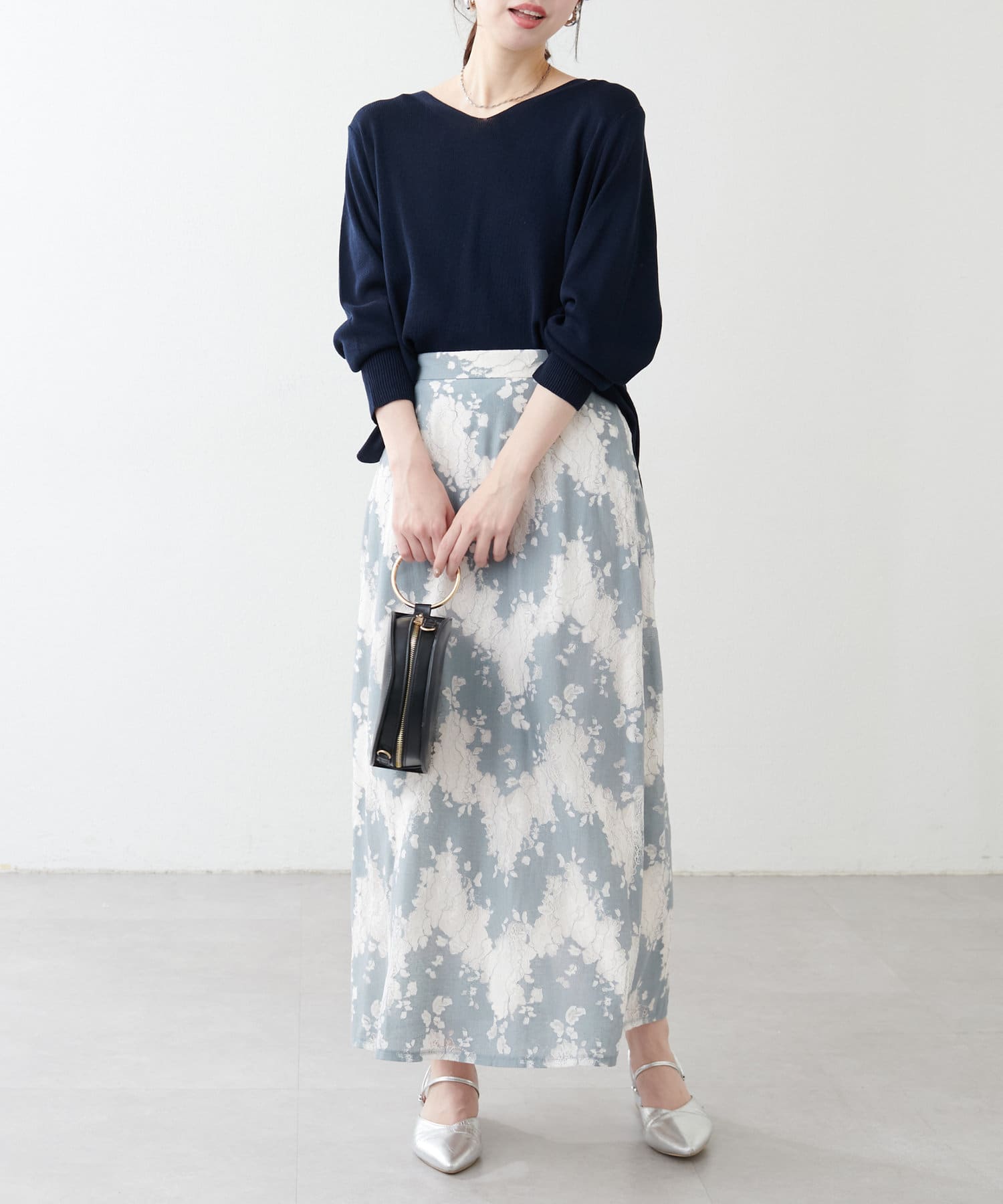 NICE CLAUP / OLIVE des OLIVE OUTLET(ナイスクラップ  / オリーブ デ オリーブ アウトレット) 【natural couture】麻タッチv開きニット