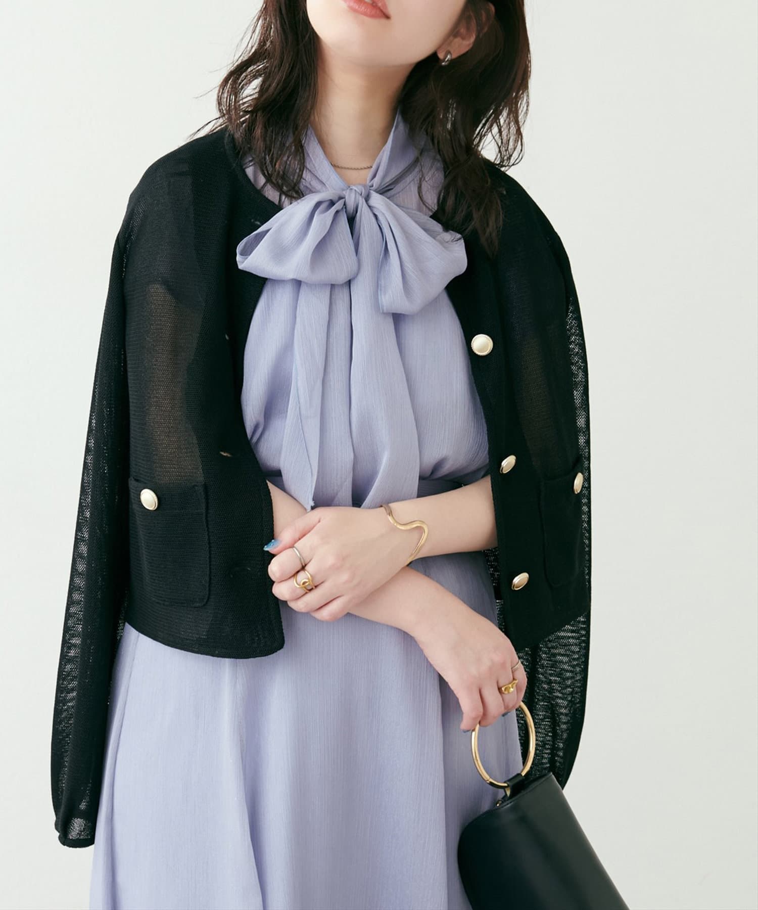 NICE CLAUP / OLIVE des OLIVE OUTLET(ナイスクラップ  / オリーブ デ オリーブ アウトレット) 【natural couture】ラッセルノーカラー羽織ジャケット