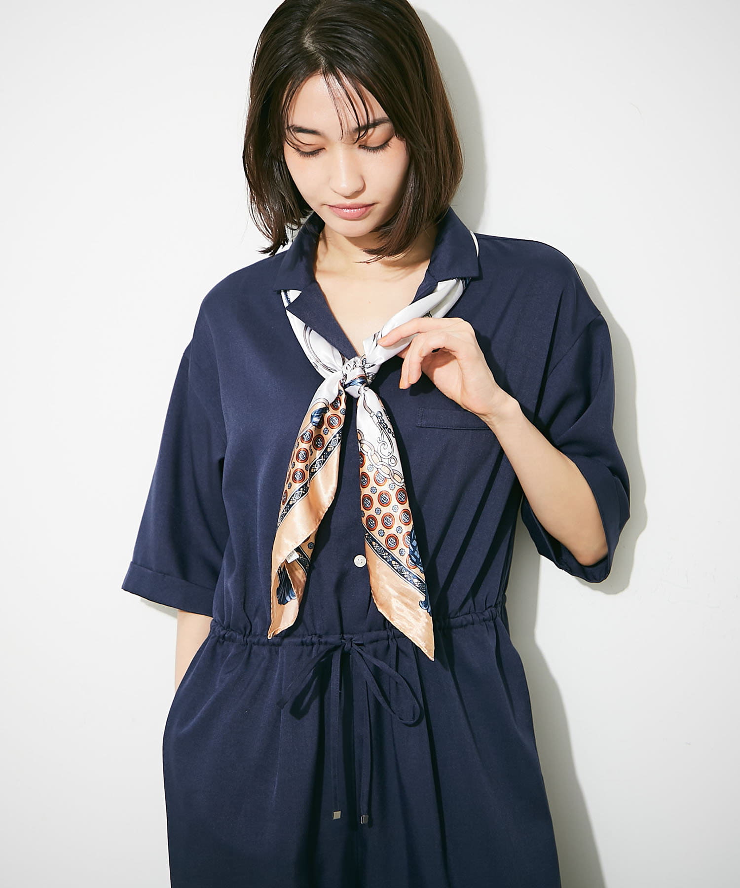 kana__18sセレクト】【サイズ展開有】ハーフスリーブ開襟