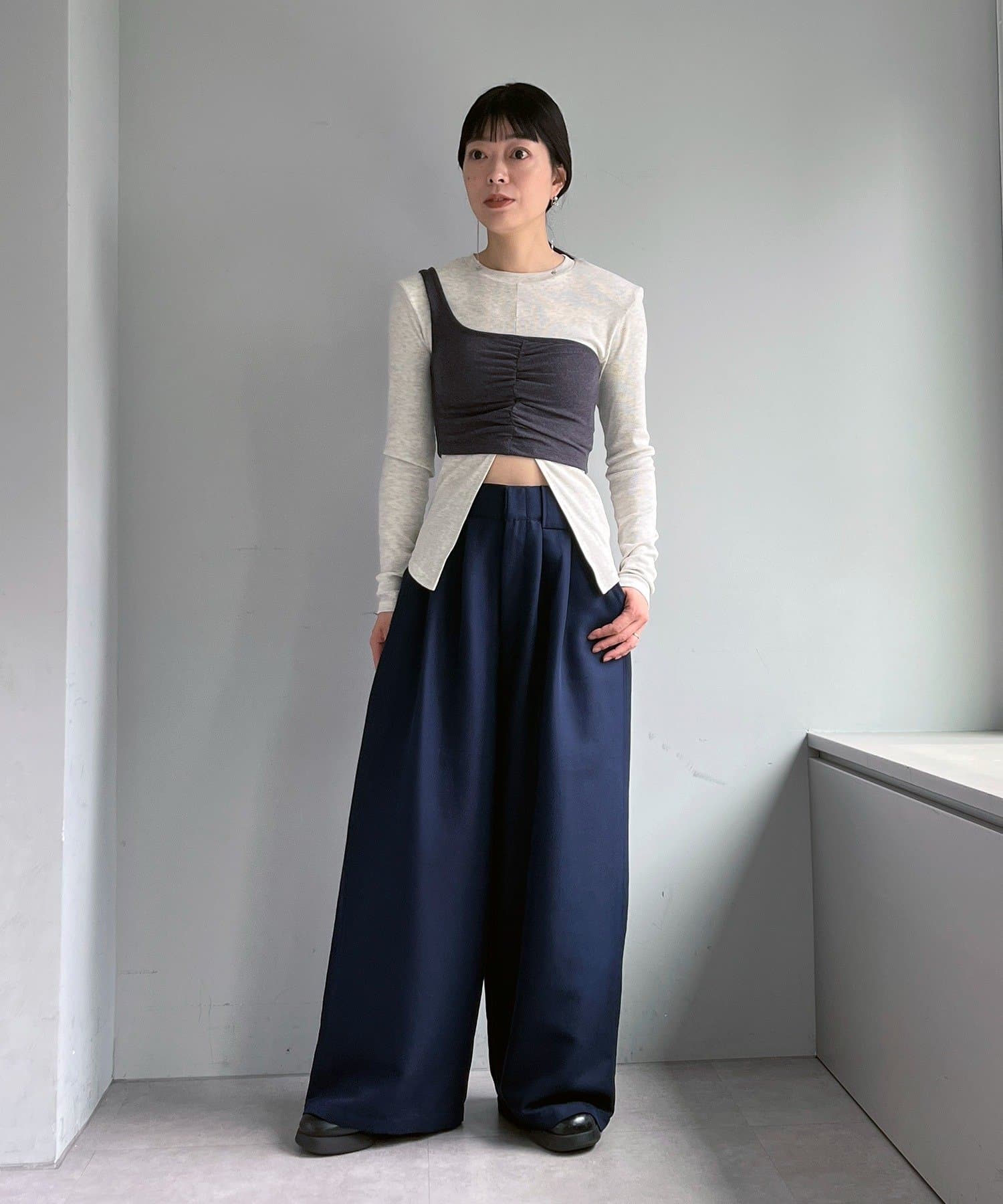 Pasterip(パセリ) Tencel easy wide slacks
