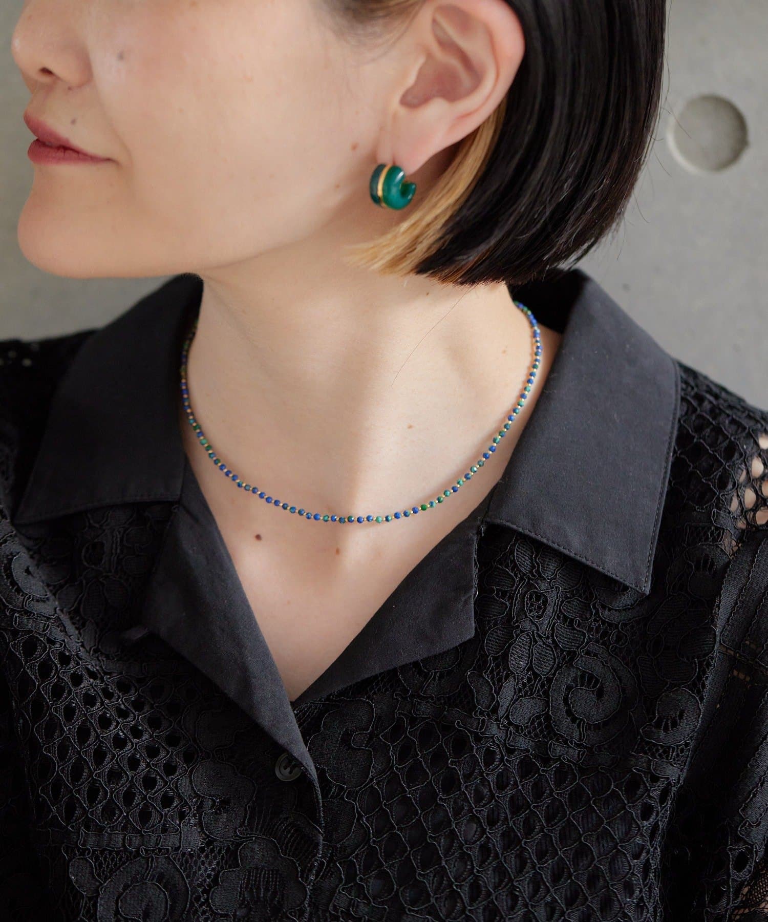 ear PAPILLONNER(イア パピヨネ) 《スターリングシルバー使用》カラーフープピアス