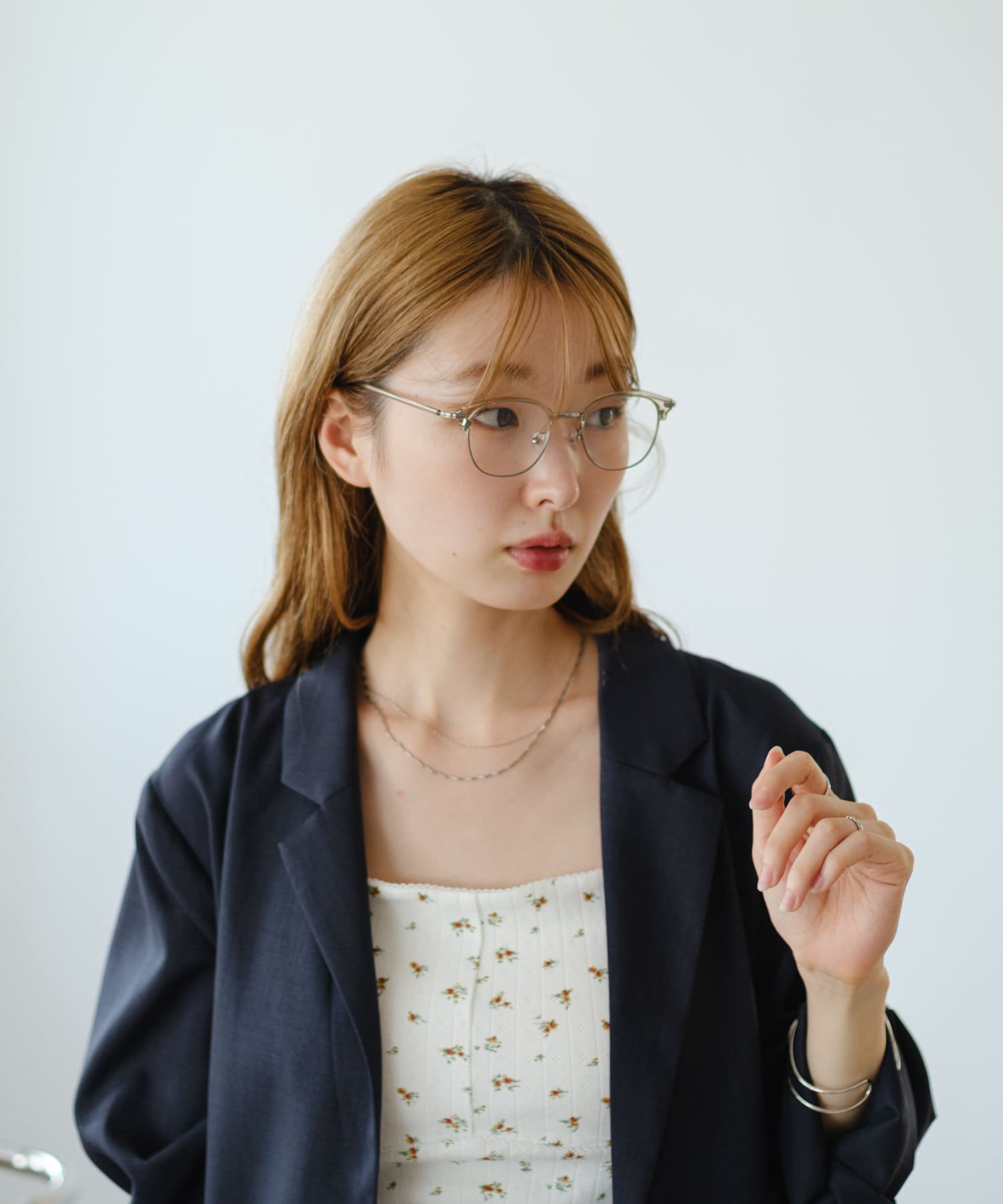 No.1833メガネ ご婦人向けハーフリム
