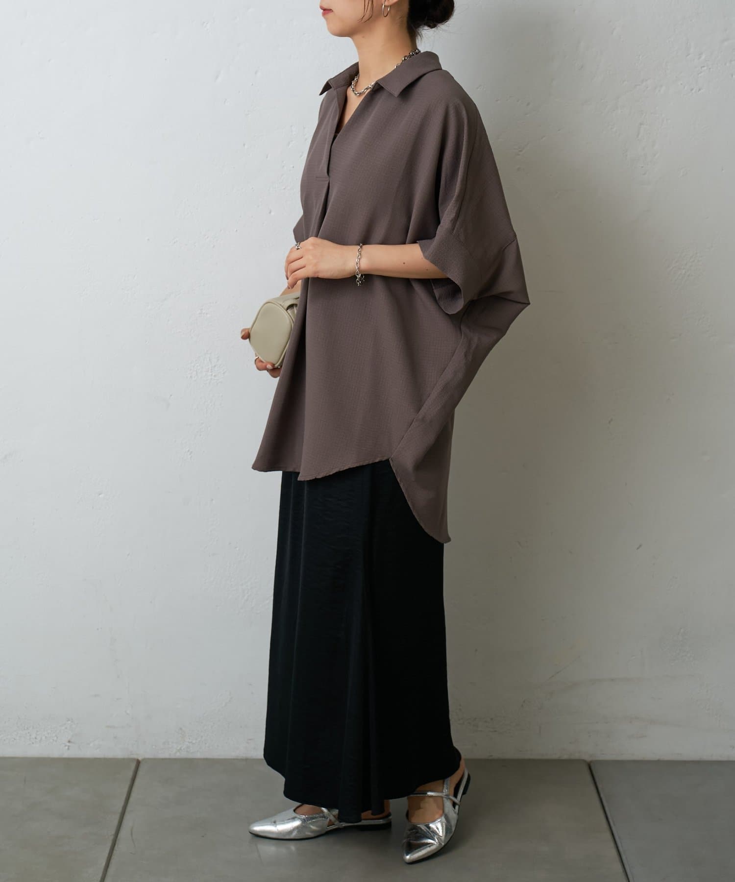 COLONY 2139(コロニー トゥーワンスリーナイン) スキッパーサッカーシャツ