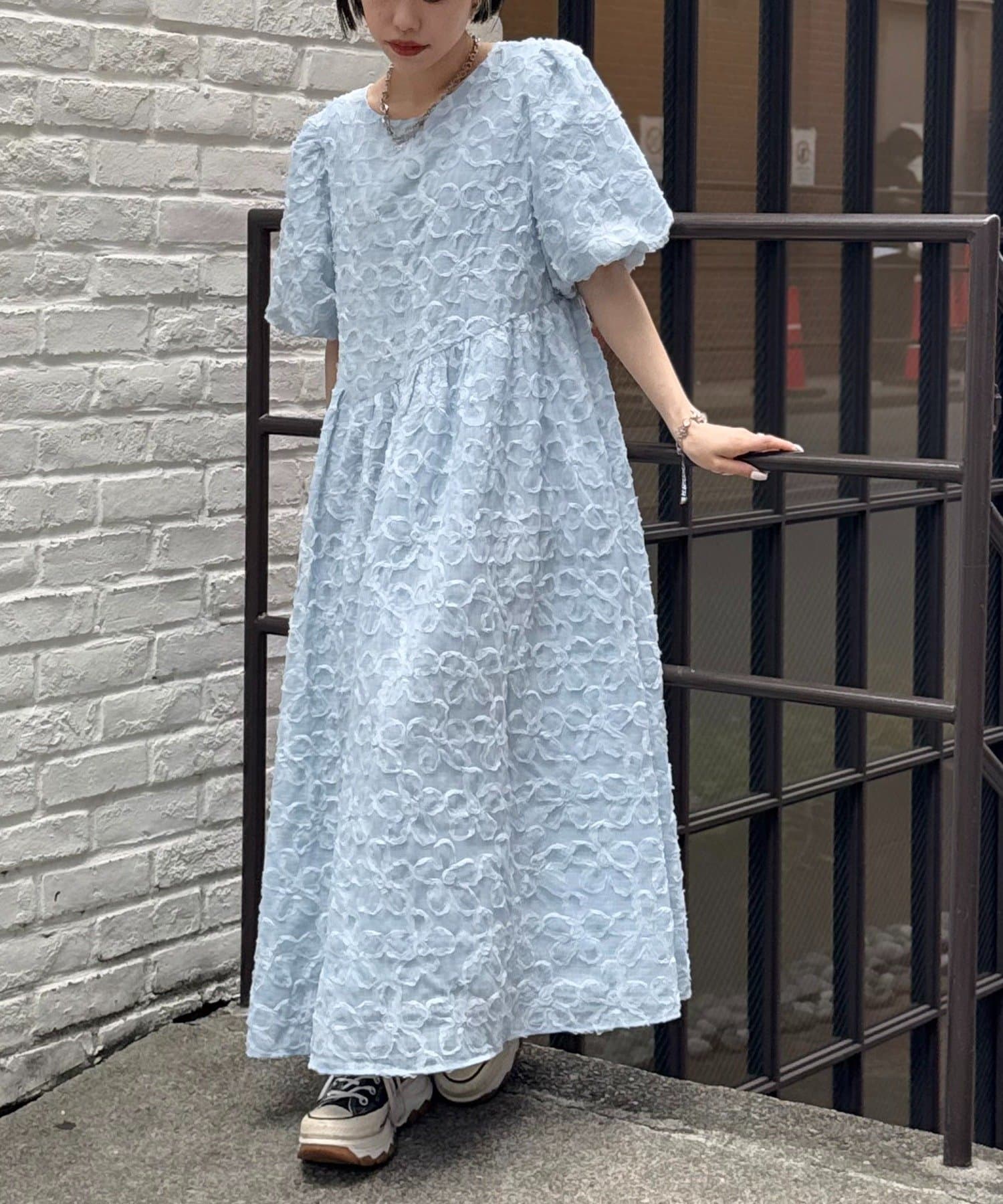 w closet(ダブルクローゼット) 【3色展開】フラワーレースワンピース