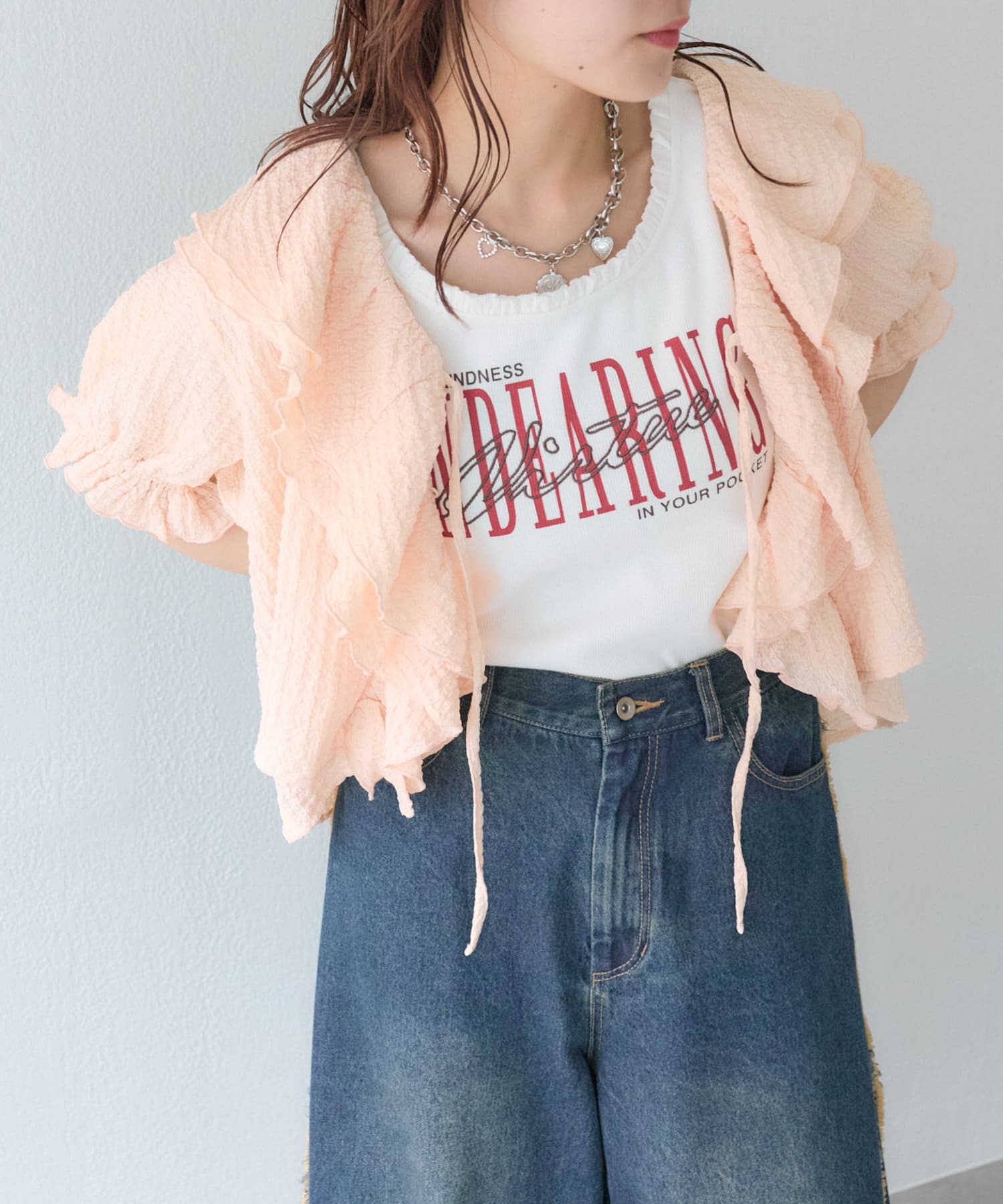 w closet(ダブルクローゼット) 【3色展開】ラッフルブラウス