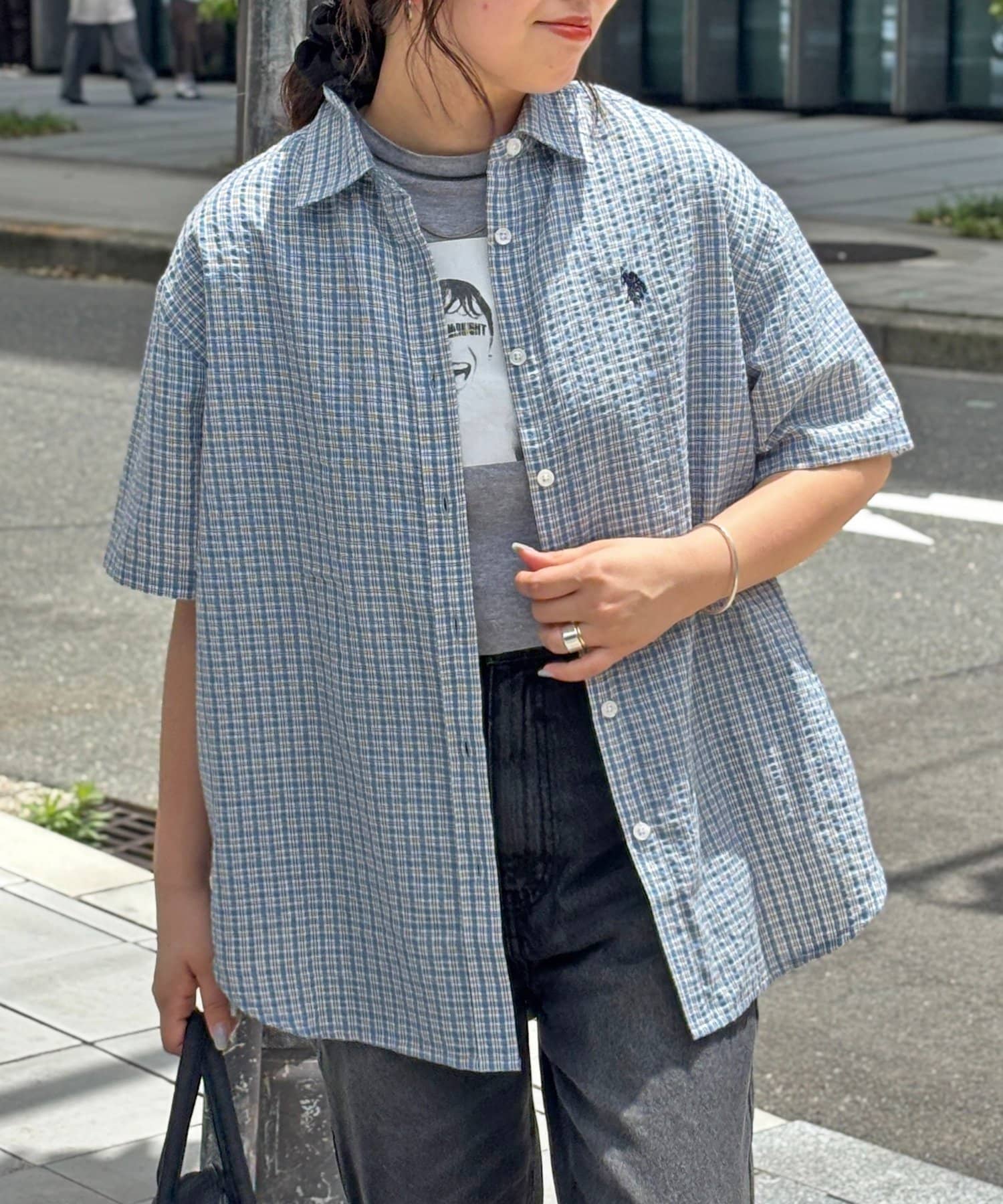 CPCM(シーピーシーエム) 【U.S. POLO ASSN.】シアサッカー半袖シャツ