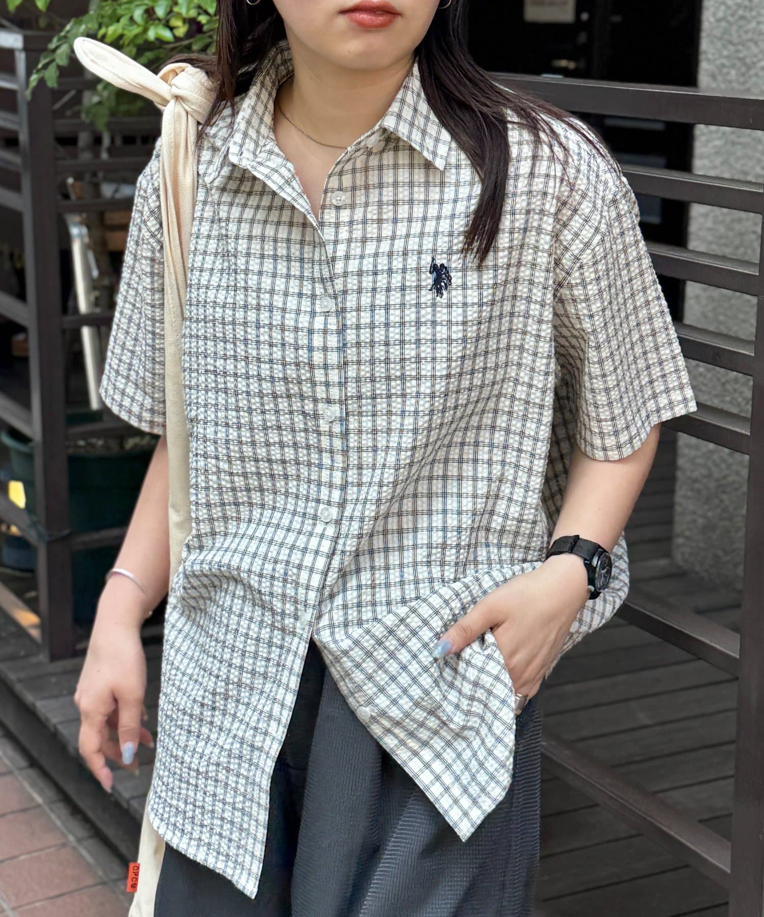 CPCM(シーピーシーエム) 【U.S. POLO ASSN.】シアサッカー半袖シャツ