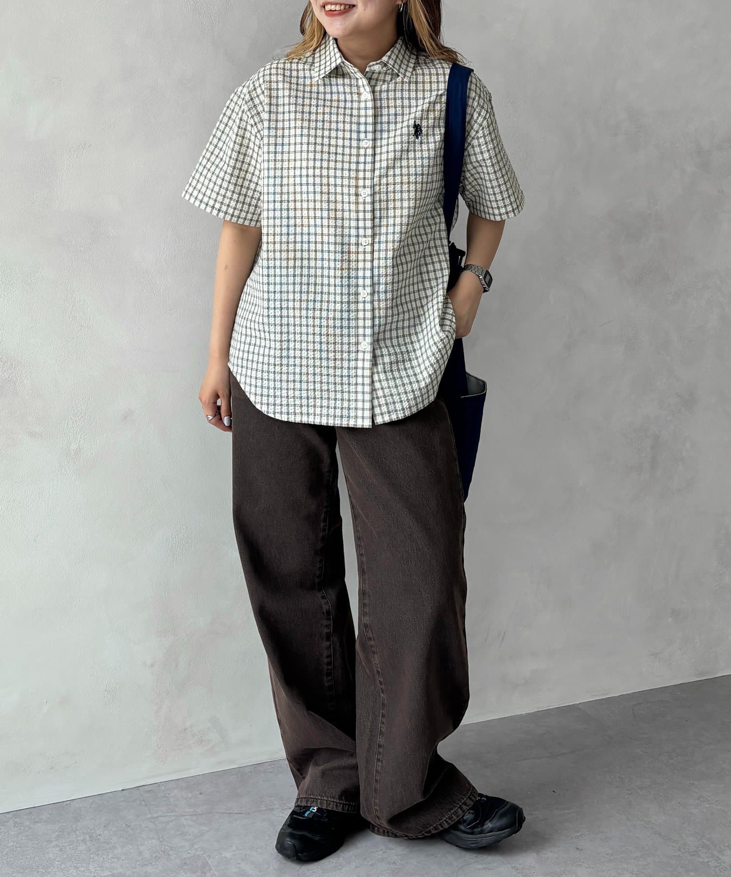 CPCM(シーピーシーエム) 【U.S. POLO ASSN.】シアサッカー半袖シャツ